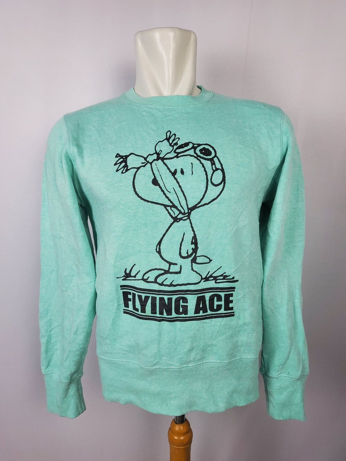 image of Cartoon Network x Peanuts Vintage Snoopy Peanut Sweatshirt in Mint Green, Men's (Size Small)