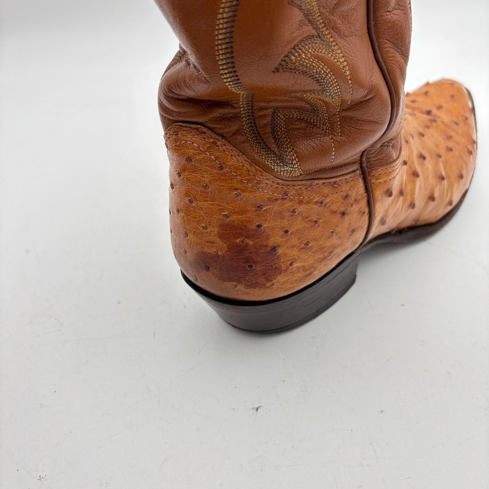 Nocona Boots Vintage 70s Nocona Ostrich Cognac Leather Boots Men's 9D Size US 9 / EU 42 - 14 Thumbnail