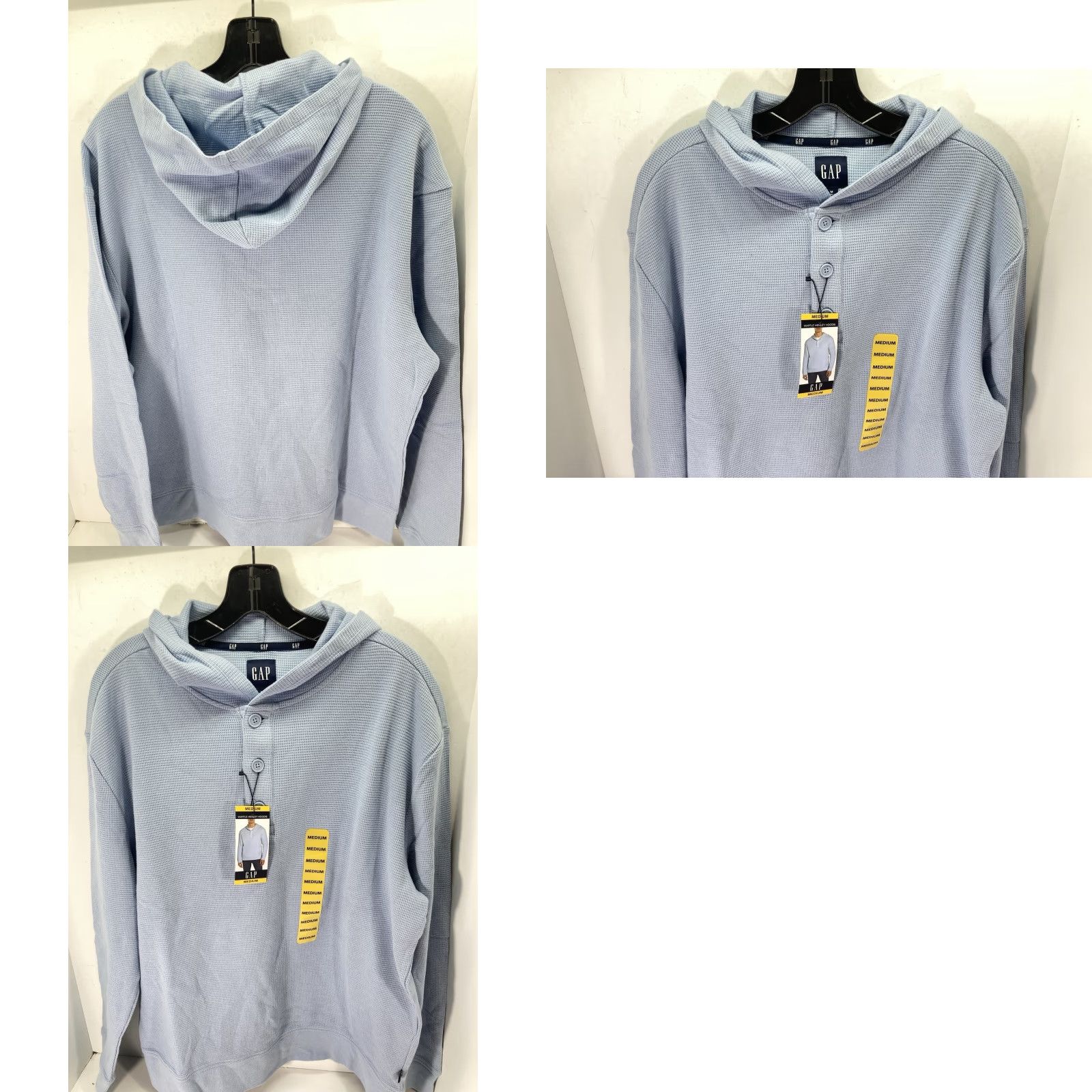 Gap Gap Waffle Henley Hoodie Shirt Men Medium Blue Long Sleeve Pullover Casual NWT Size US M / EU 48-50 / 2 - 9 Thumbnail
