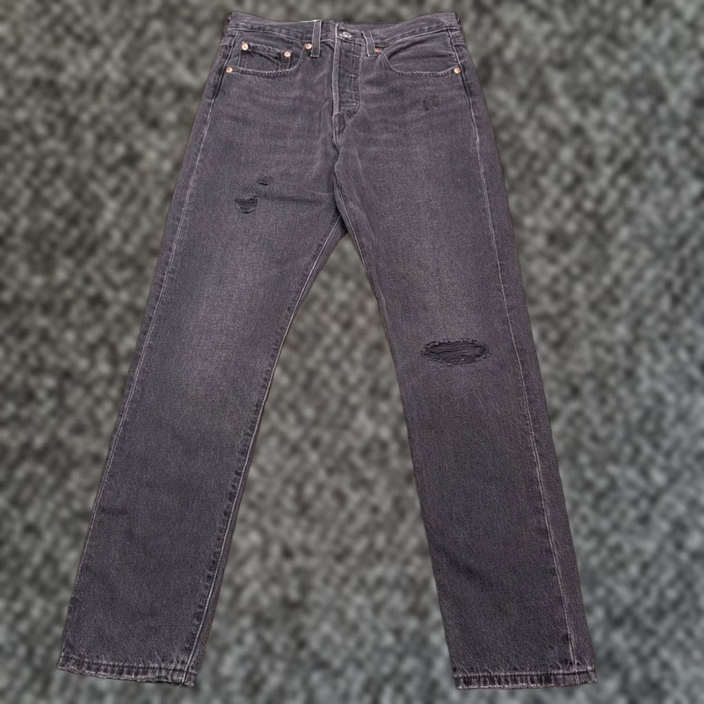 Levi's Levi's 501 Skinny Jeans Womens 27x28 High Rise Button Fly Non Stretch Dark Black 90s Vintage Levi's 501 Series Womens Jeans Size 27" / US 4 / IT 40 - 1 Thumbnail