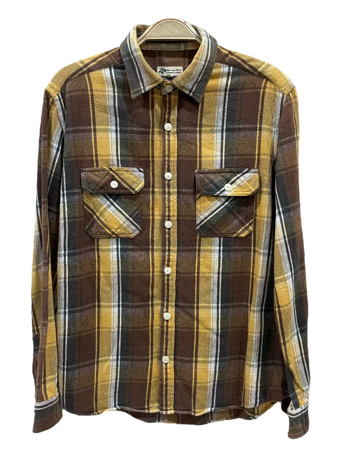 Vintage Natural Travis Scott Style Tartan Plaid Flannel