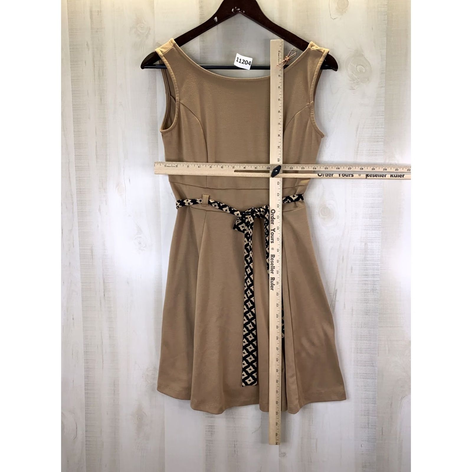 Vintage Monteau Beige Pleated Front Sleeveless Women’s Dress Medium-11204 Size M / US 6-8 / IT 42-44 - 5 Thumbnail