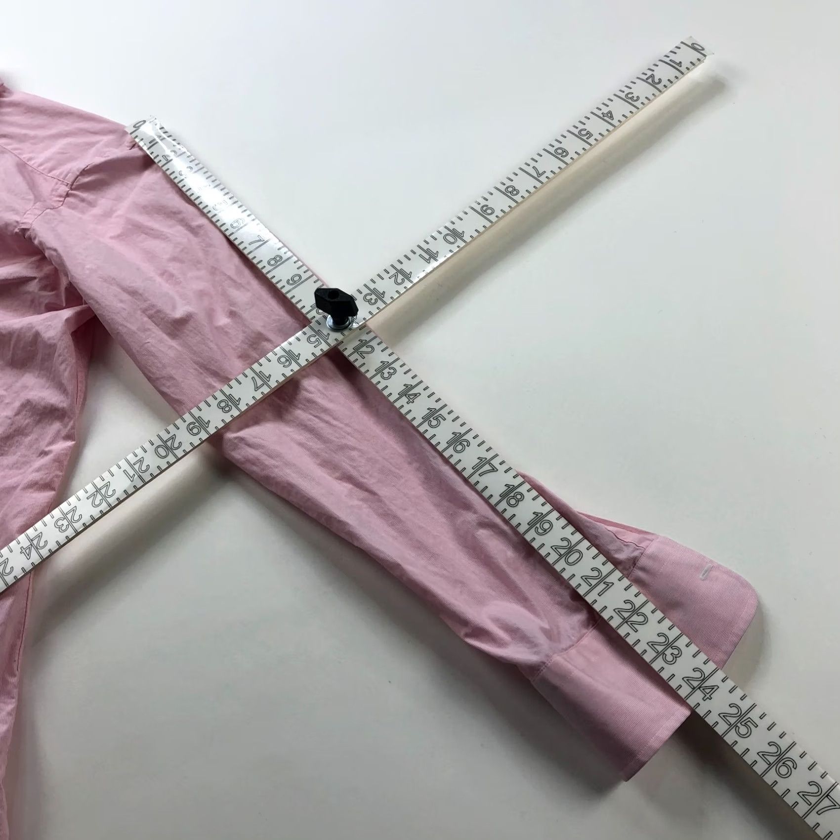 David Donahue David Donahue Shirt 15 Striped Long Sleeve Button Pink Dress Shirt, Slim Fit, 32/33, 100% Cotton, Regular, Men Size 40R - 4 Thumbnail