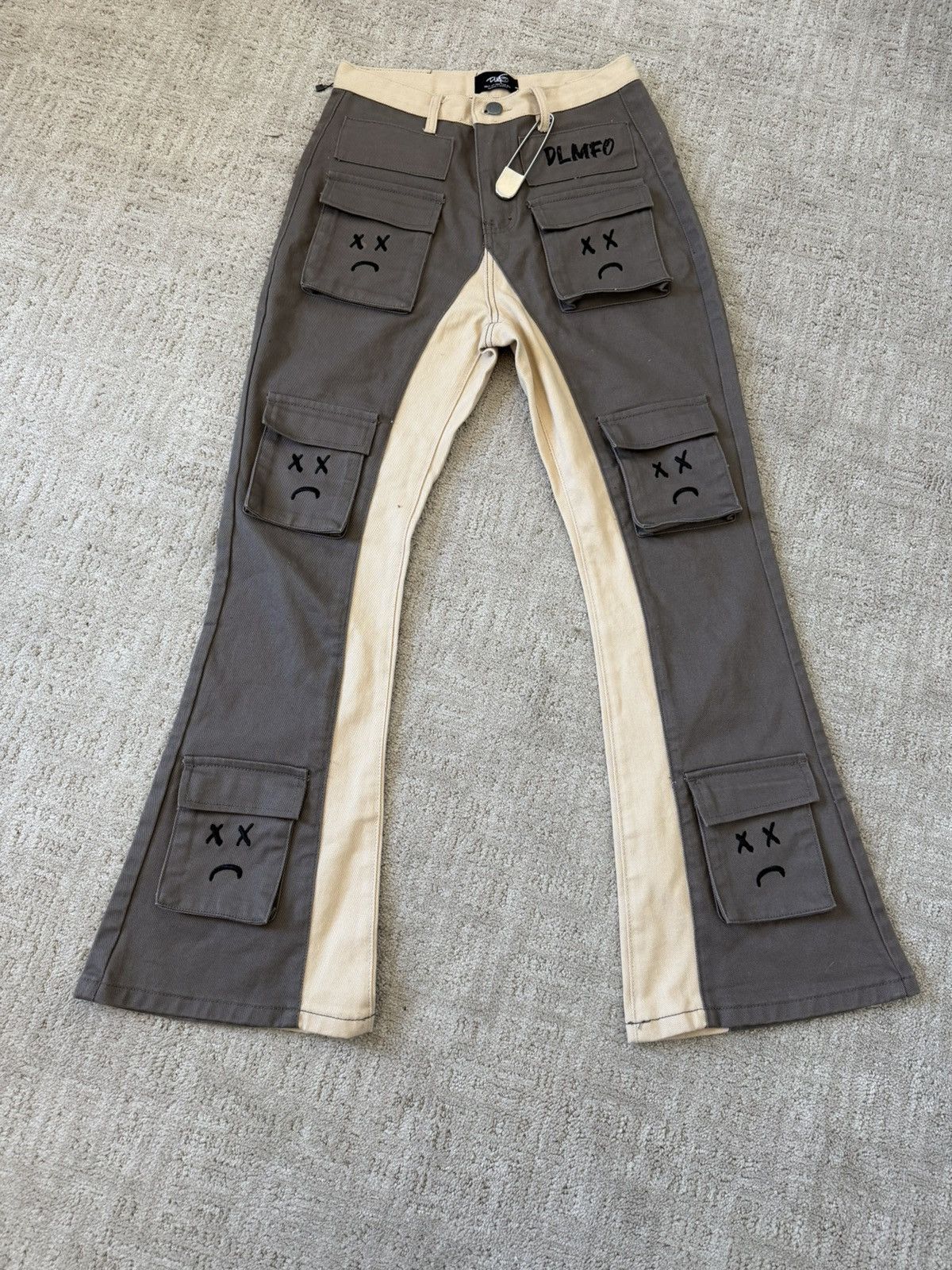 Other DLMFO Sad Face Pants Tan/Grey Size 30 Size US 30 / EU 46 - 1 Thumbnail