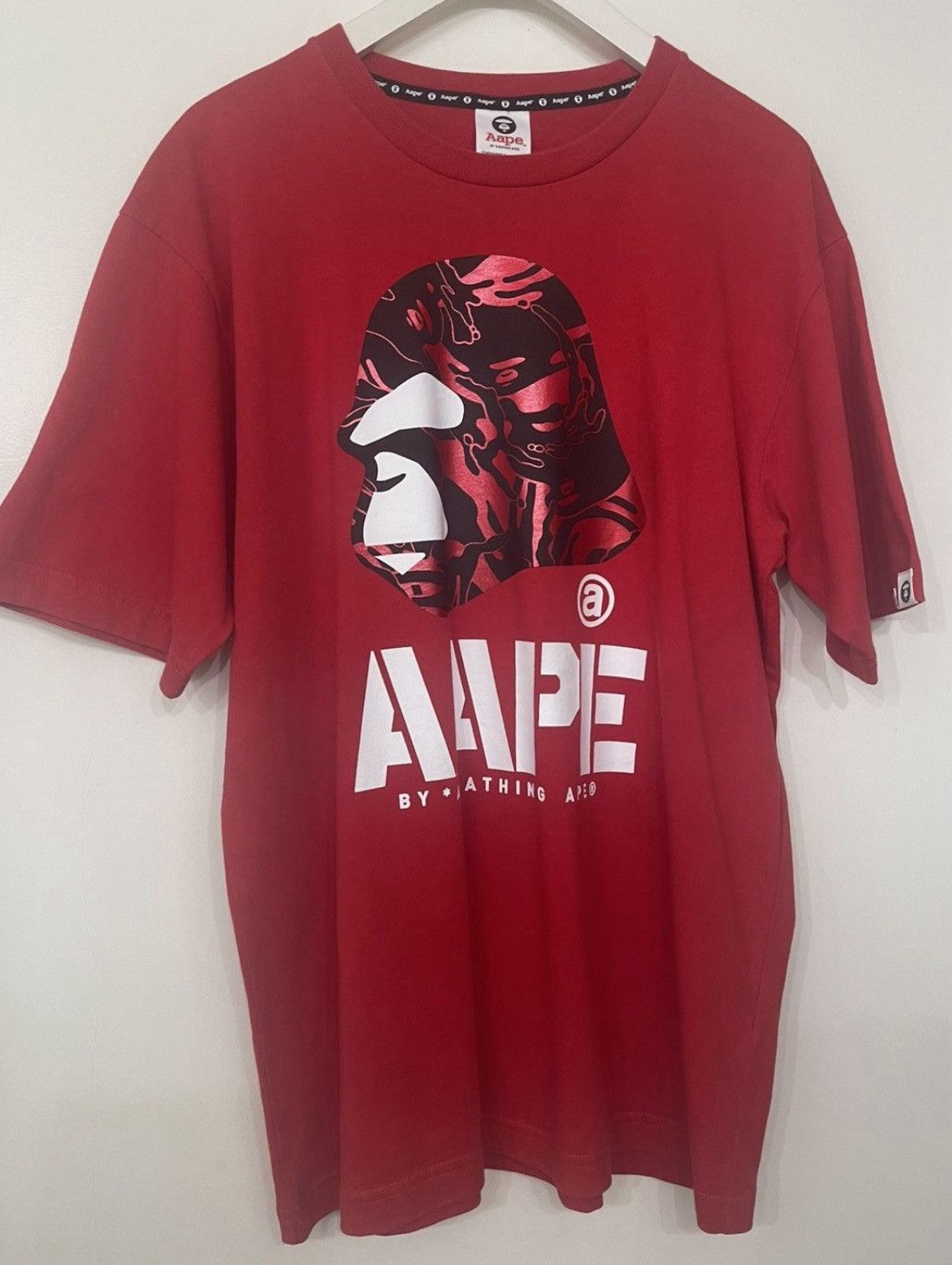 Aape AAPE BIG HEAD TEE RED SIZE LARGE Size US L / EU 52-54 / 3 - 1 Thumbnail
