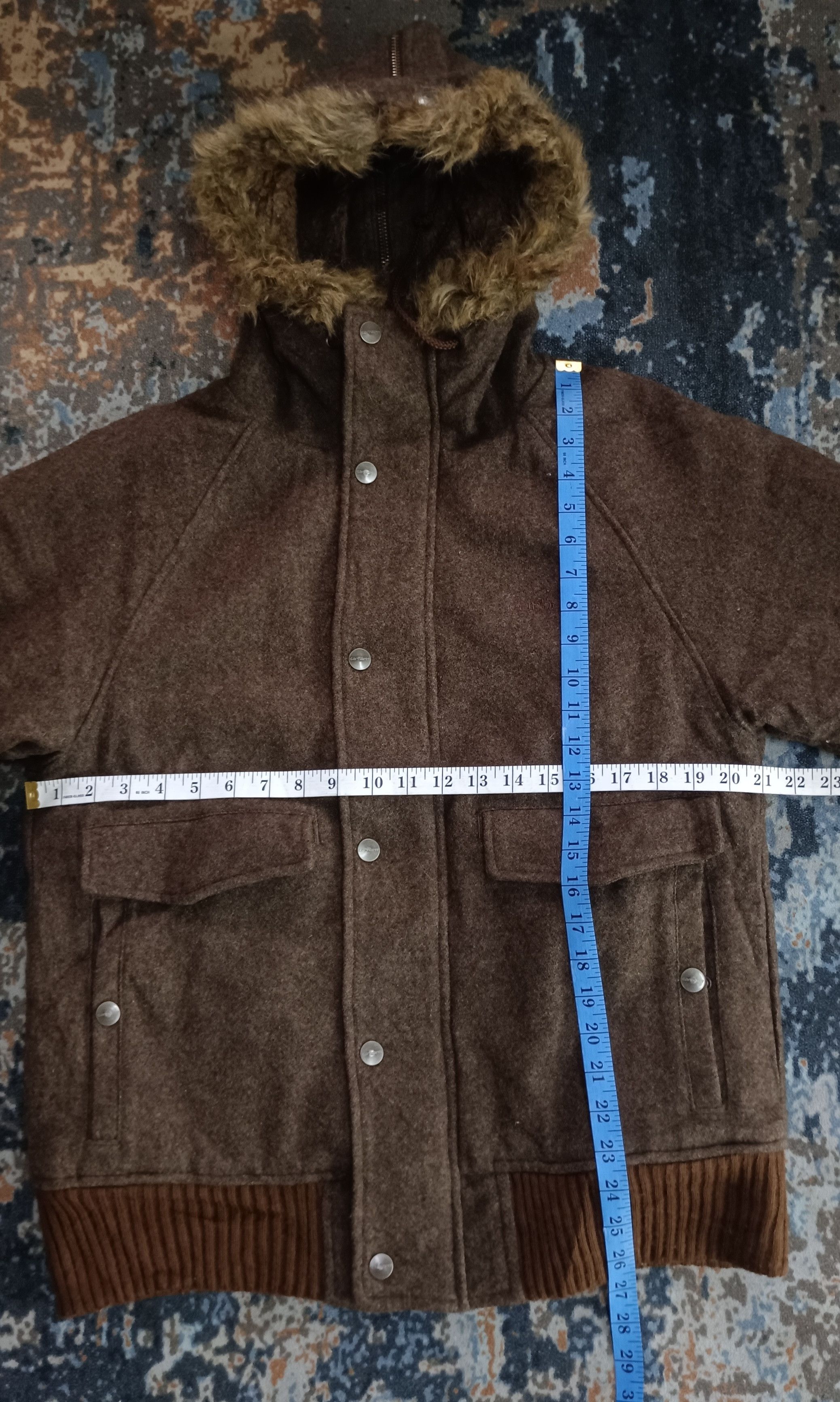Carhartt Vintage 90s🔥 Carhattt Hoodie Wool Jacket Size US M / EU 48-50 / 2 - 18 Thumbnail