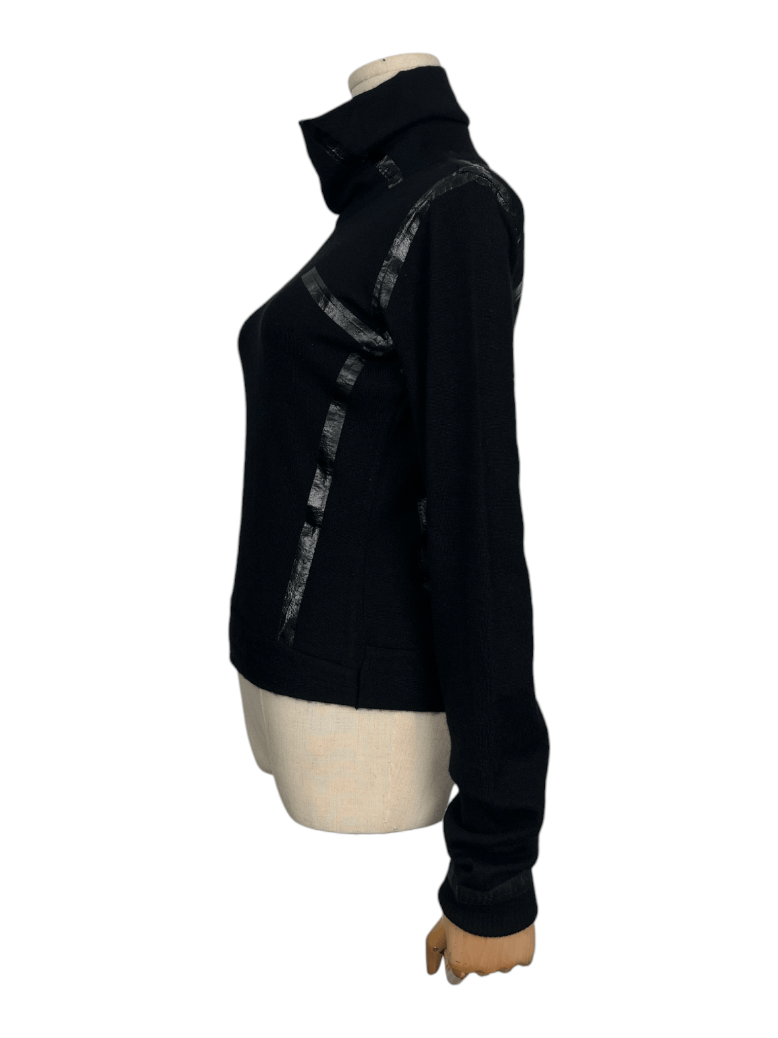 Dior Christian Dior Black Cashmere Turtleneck With Tape Details Size XS / US 0-2 / IT 36-38 - 3 Thumbnail