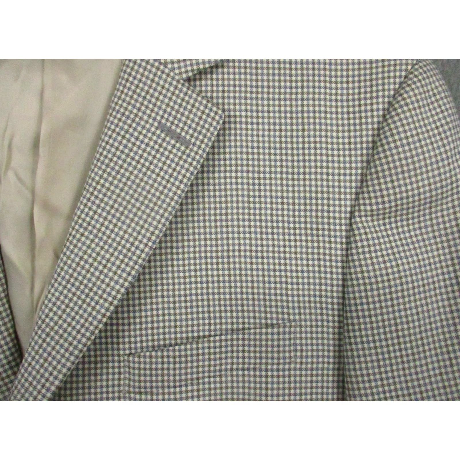 Peter Millar Peter Millar Blazer Mens 44T Gray Blue Brown Wool Check Sport Coat Casual Formal Wedding Tailored 2 Piece Notch Lapel Two-Button Long Felted? Size 44R - 2 Thumbnail
