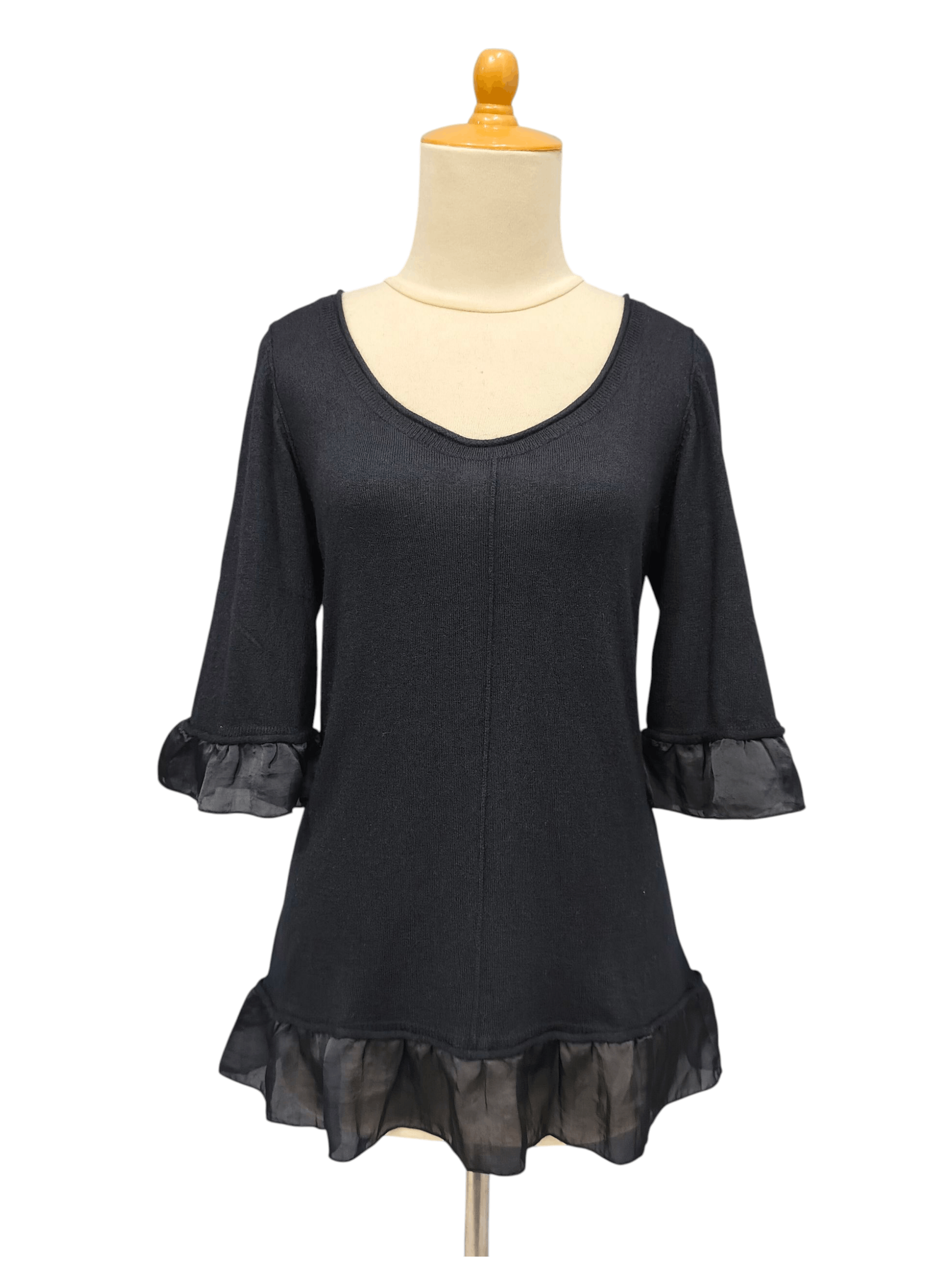 BEAUTY&YOUTH Beauty & Youth- Gothic Minimal Frill Knit Top Fairy Grunge Size M / US 6-8 / IT 42-44 - 1 Thumbnail