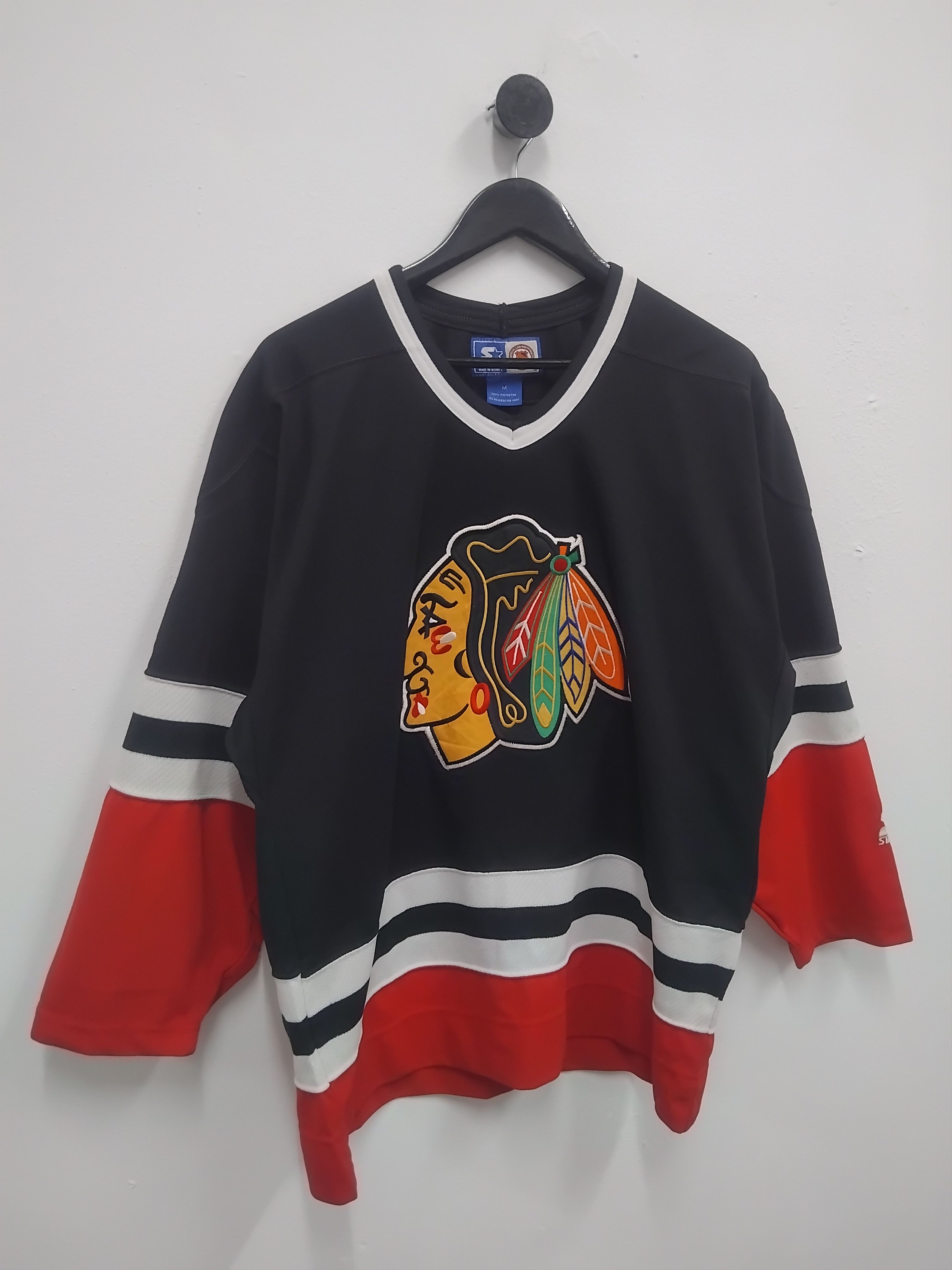 Blackhawk! Vintage BLACKHAWKS nhl starter Jersey Size US M / EU 48-50 / 2 - 12 Thumbnail