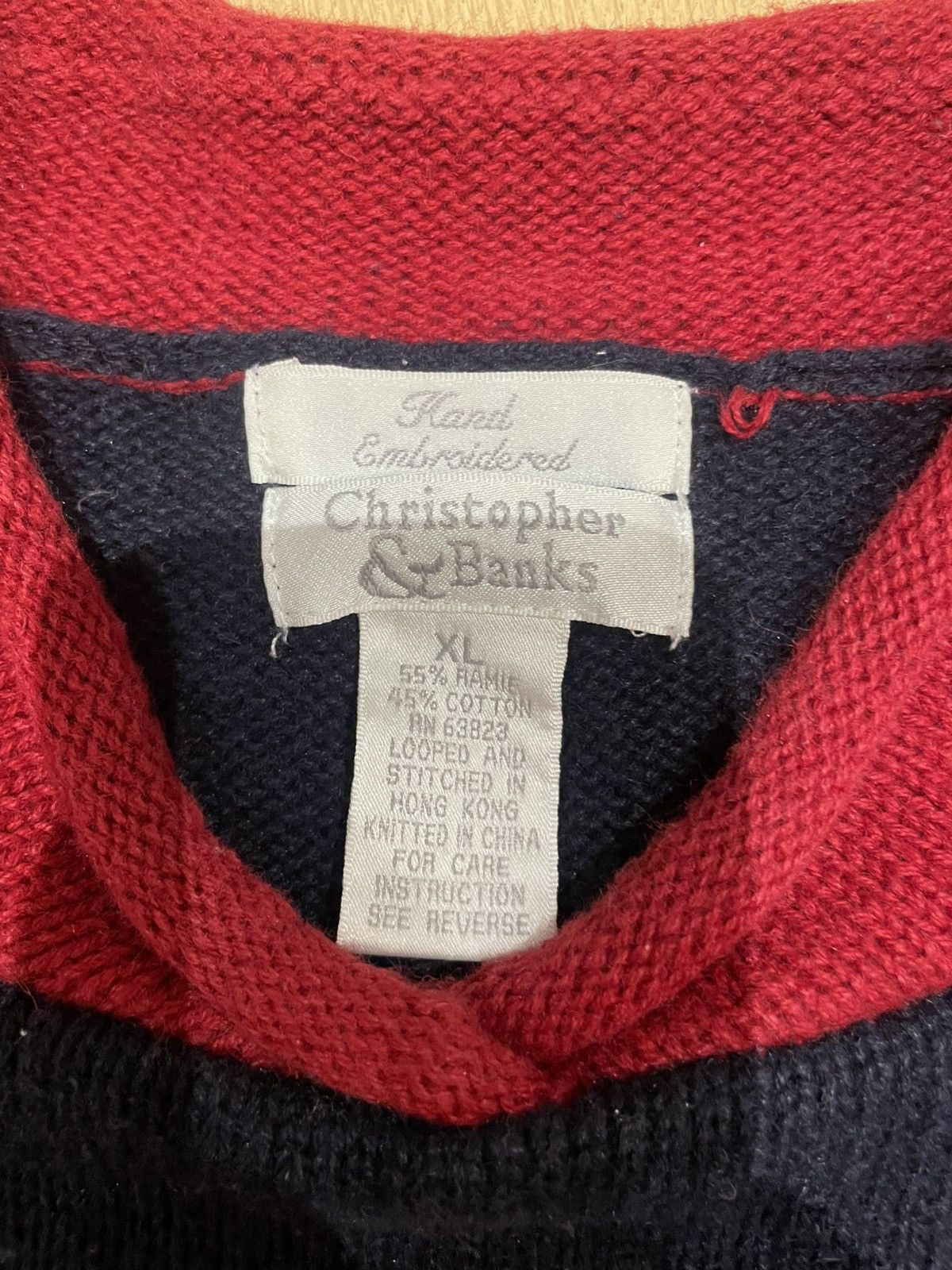 Vintage Christopher & Banks Moc Neck Star Sweater Size XL / US 12-14 / IT 48-50 - 2 Thumbnail