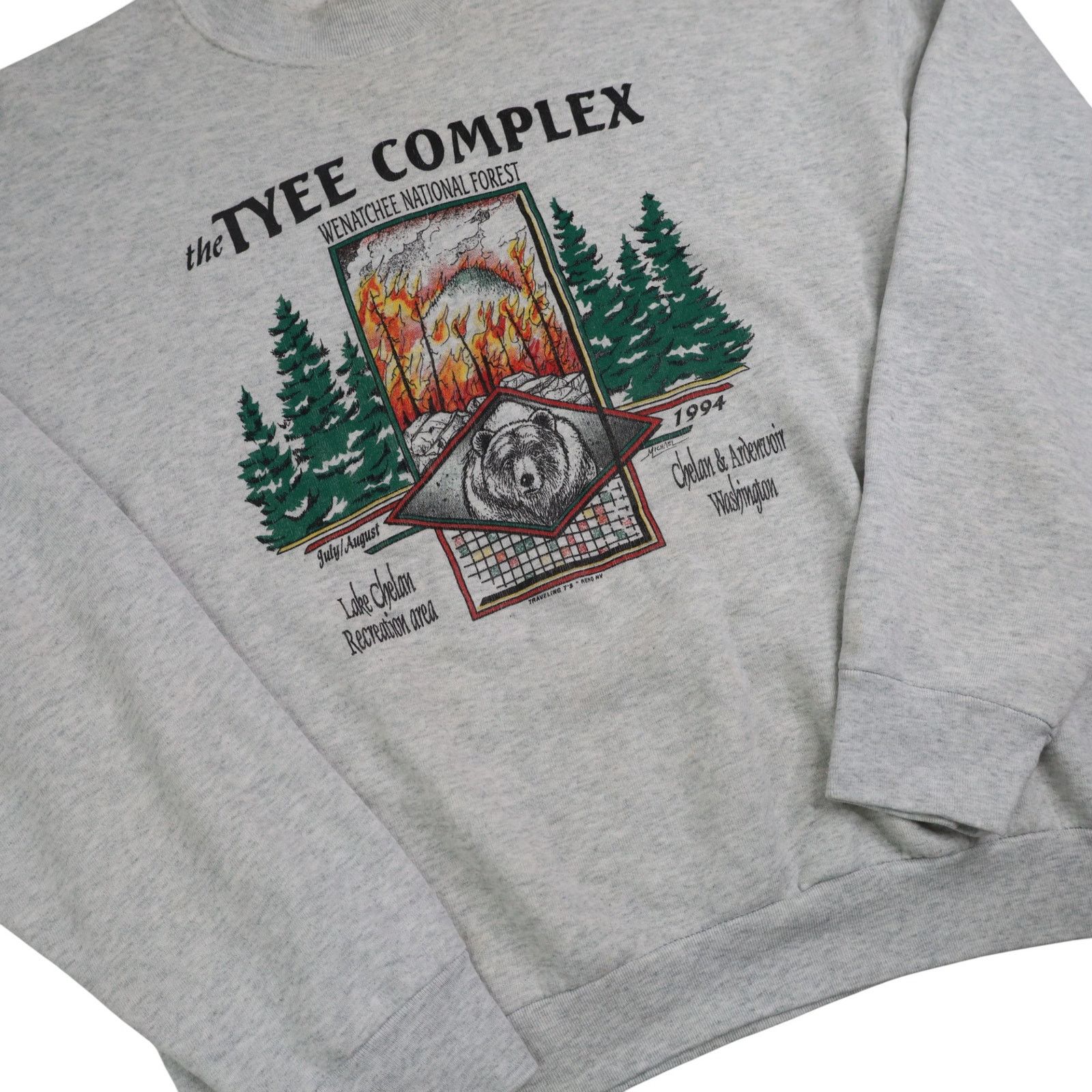 Vintage VTG Wenatchee National Forest Tyee Complex Fire Sweatshirt Size US XL / EU 56 / 4 - 3 Thumbnail