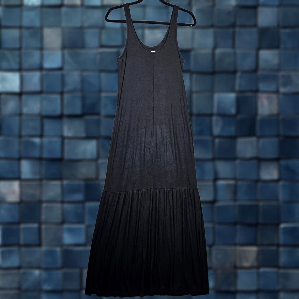Vintage Marina Maxi Dress Tank Top Layered Black XS Women’s Ribbed Cotton Spandex Size XS / US 0-2 / IT 36-38 - 1 Thumbnail