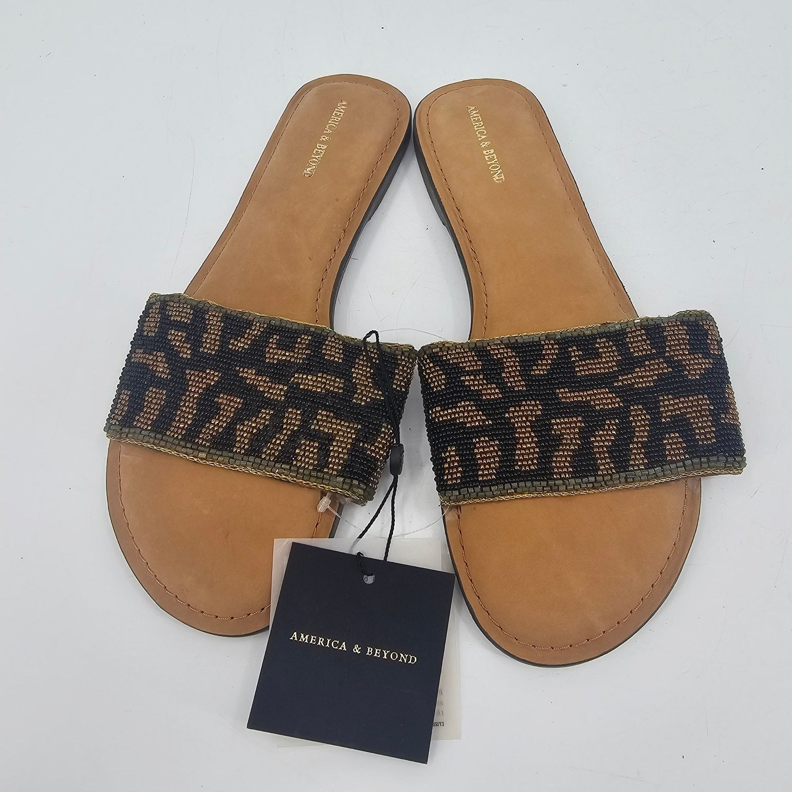 Other America & Beyond Beaded Leopard Animal Print Sandal 40 9.5 Size US 9.5 / IT 39.5 - 2 Thumbnail