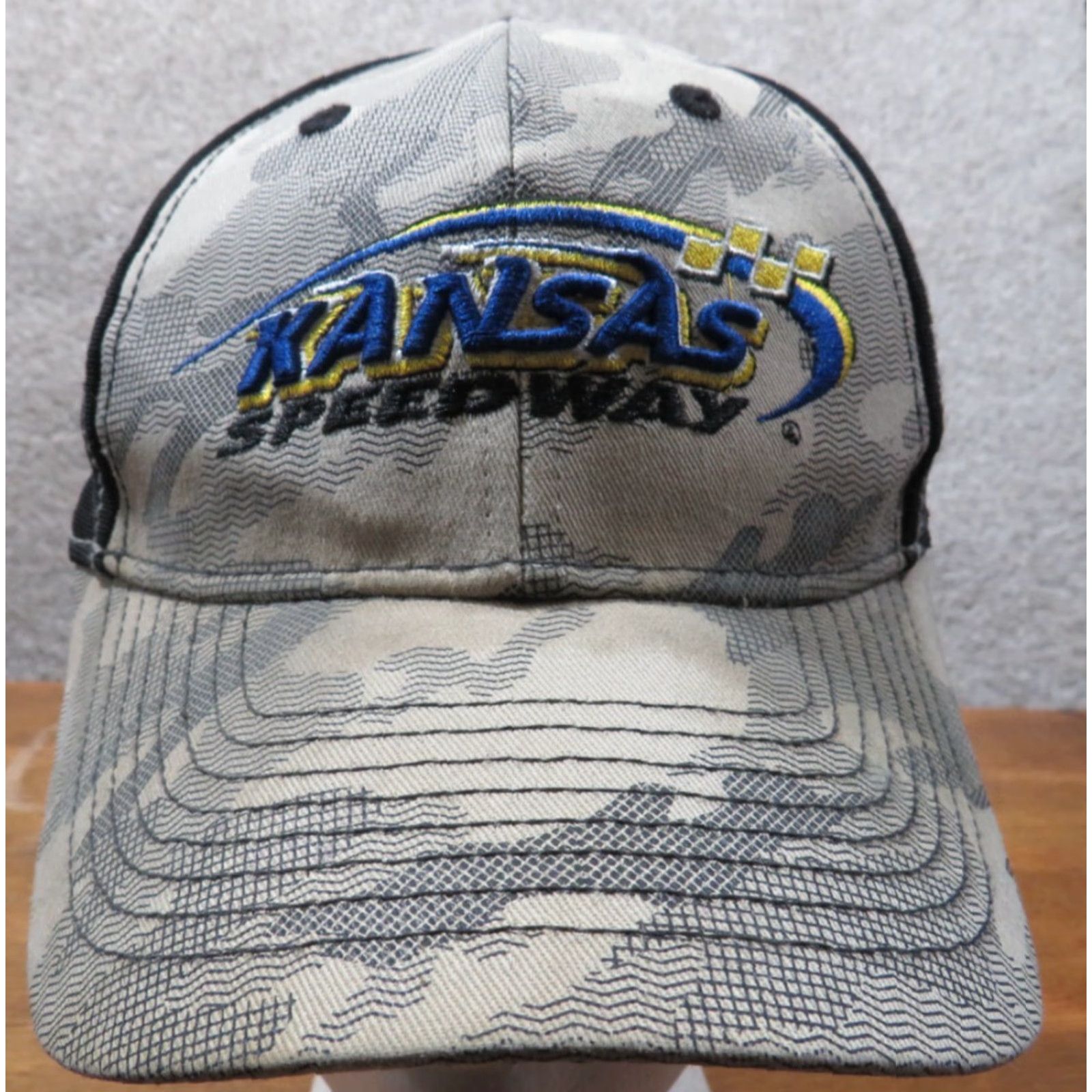 Vintage VINTAGE HaT Kansas City Mo. Speedway Race Camo Trucker Adjustable Hat Size ONE SIZE - 5 Thumbnail