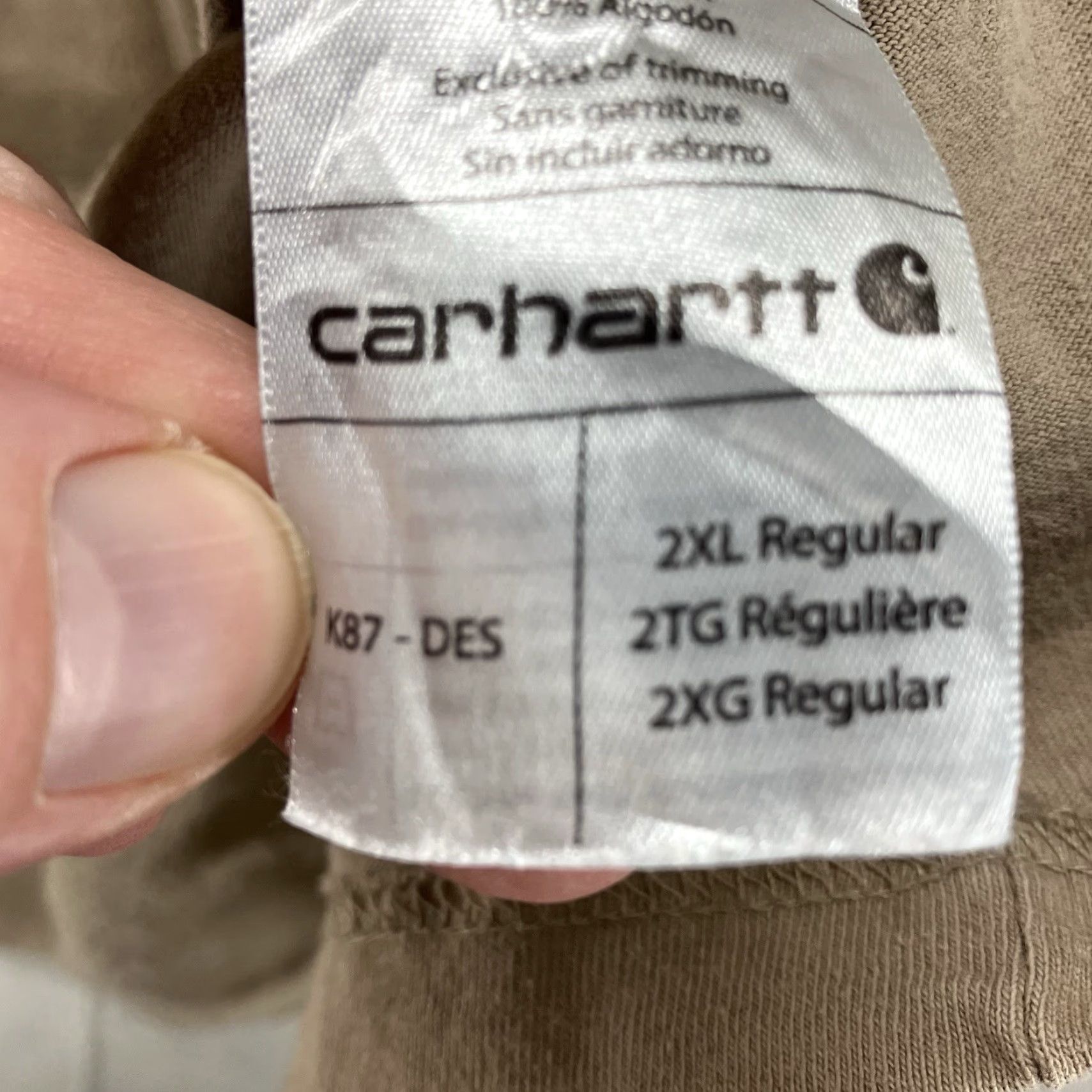 Carhartt VINTAGE Carhartt Mens 2XL Short Sleeve T-Shirt Desert Sand All Cotton Regular Fit Logo Pocket Crew Neck 100% Cotton Outdoor Classic 2010-2019 Mens Size US XXL / EU 58 / 5 - 7 Thumbnail