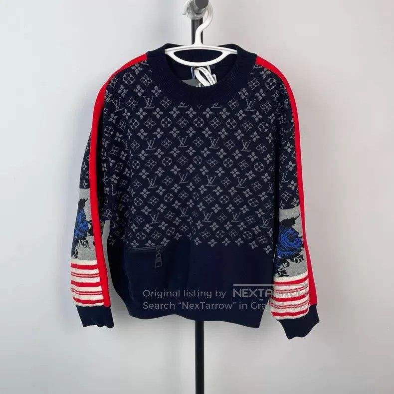 Louis Vuitton Louis Vuitton Sheep Cashmere Red and Blue Contrast Patchwo Size US L / EU 52-54 / 3 - 1 Thumbnail