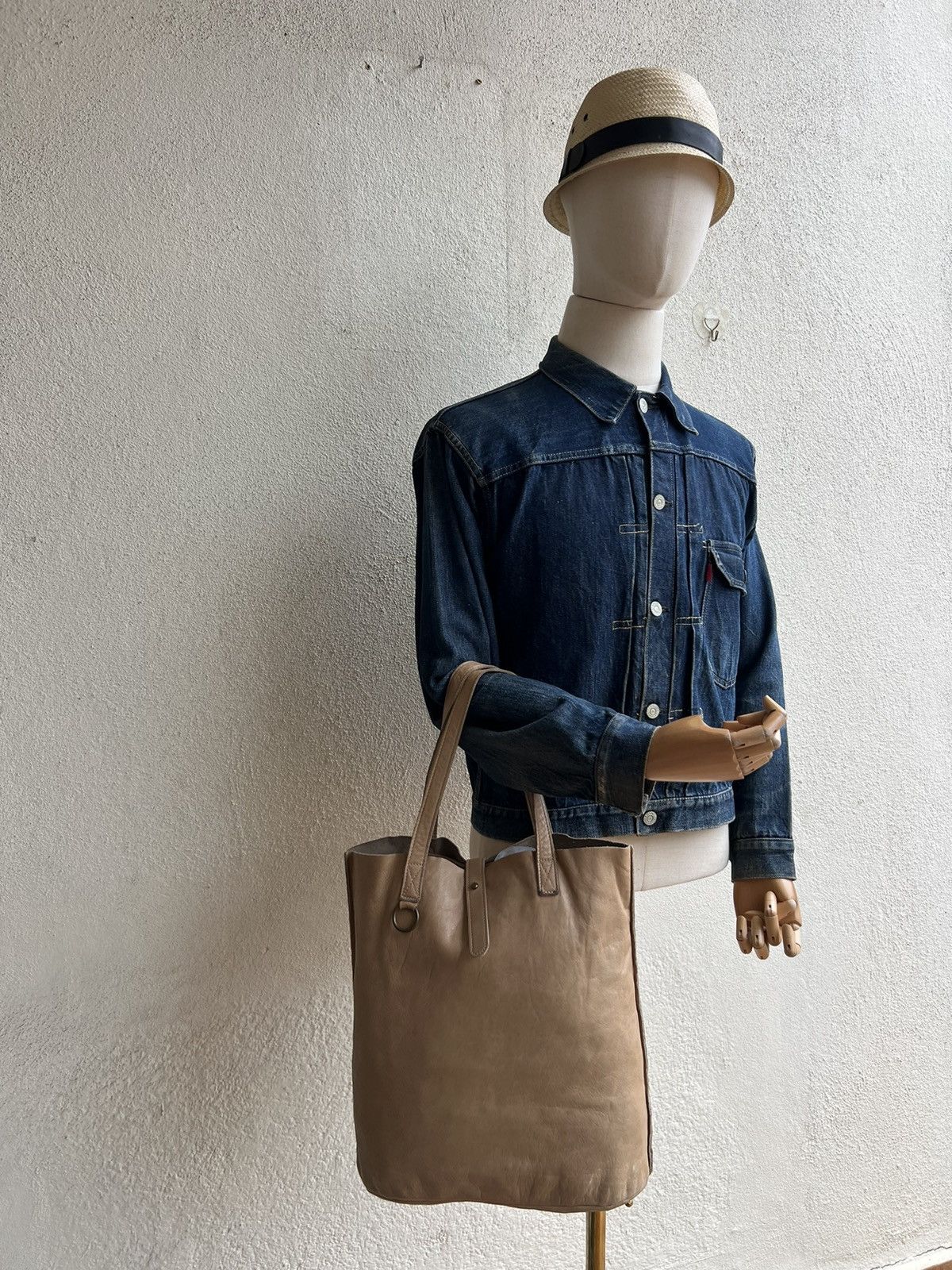 Leather Vintage Orobianco Italy Patina Leather Tote Bag Size ONE SIZE - 2 Thumbnail
