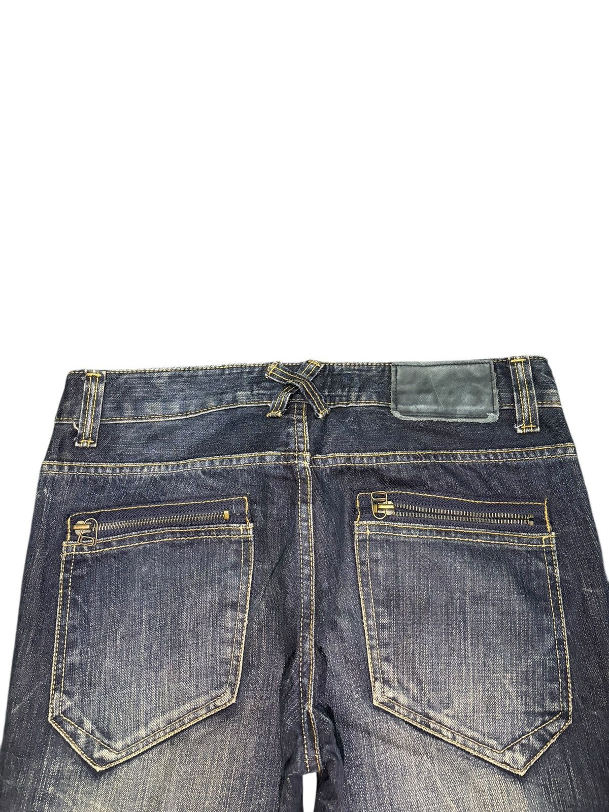 If Six Was Nine Vintage Japanese Lagust Rusty Wash Distress Flare Jeans Size 29" - 4 Thumbnail
