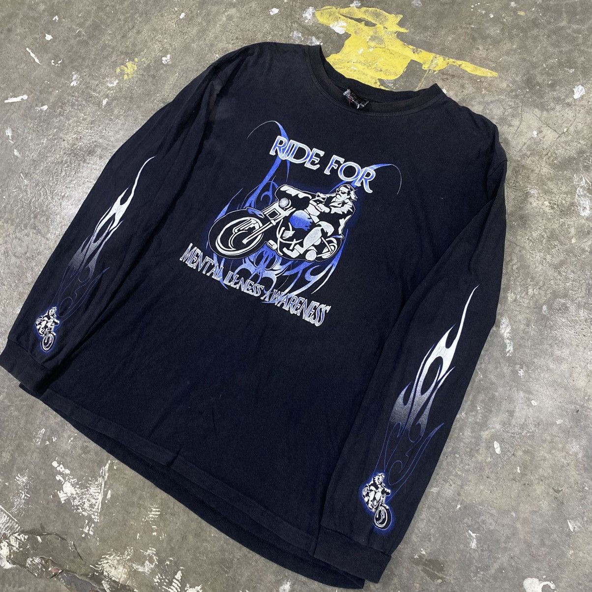 Harley Davidson Vintage Mental Illness Ride Tee Chopper Harley Davidson Art Size US XL / EU 56 / 4 - 1 Thumbnail