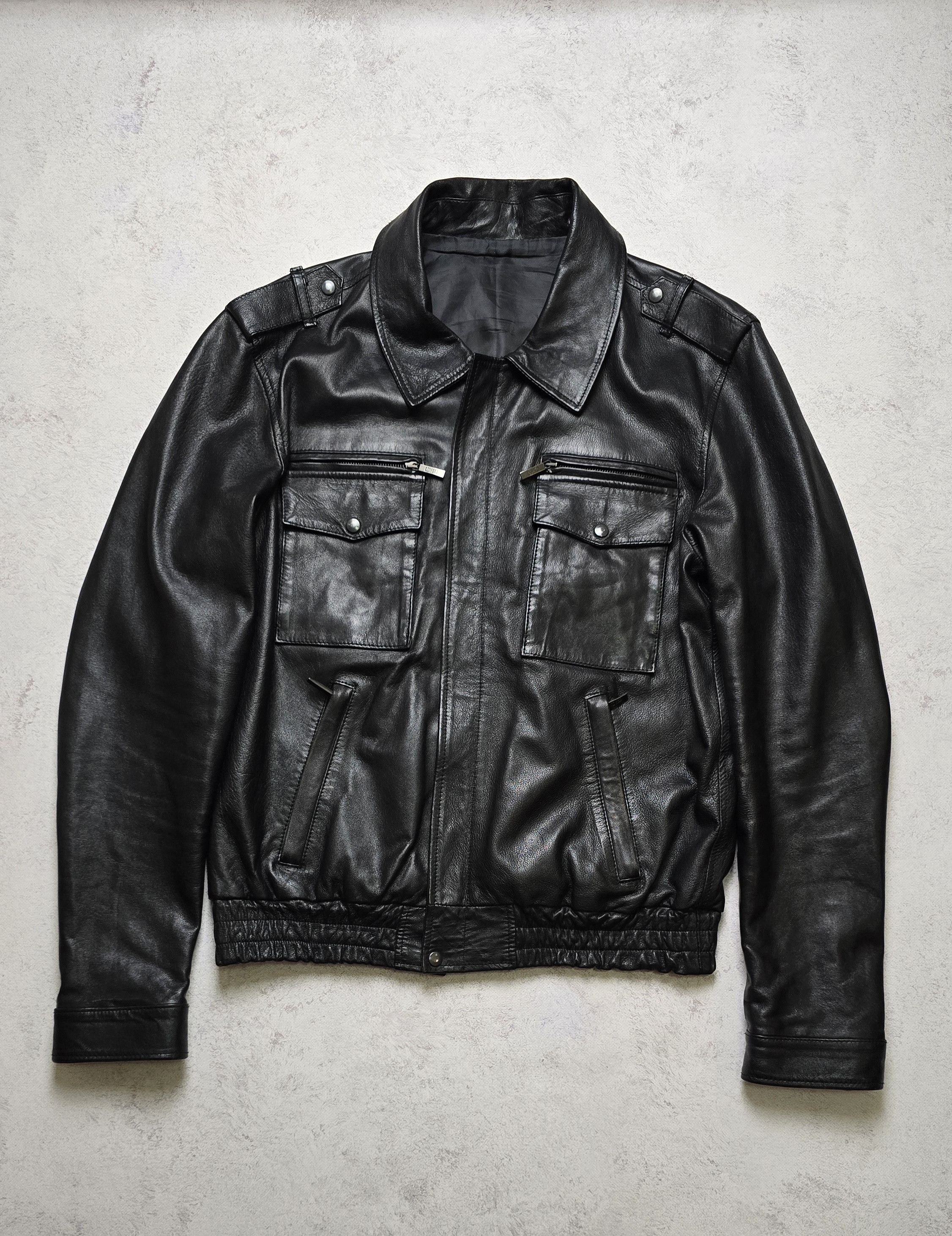 Other Floriani Vera Pelle Leather Bomber Jacket Full Zip Military Size US XL / EU 56 / 4 - 1 Thumbnail