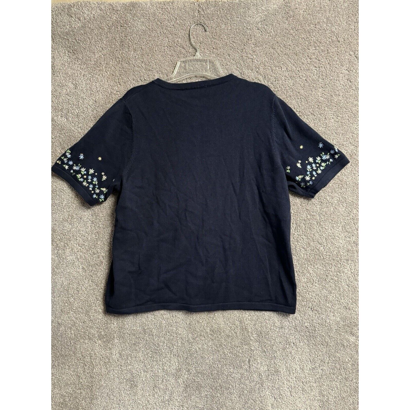 Other CJ Banks Top Plus 1X Floral Embroidery Navy Grandmacore Y2K Size XL / US 12-14 / IT 48-50 - 7 Thumbnail
