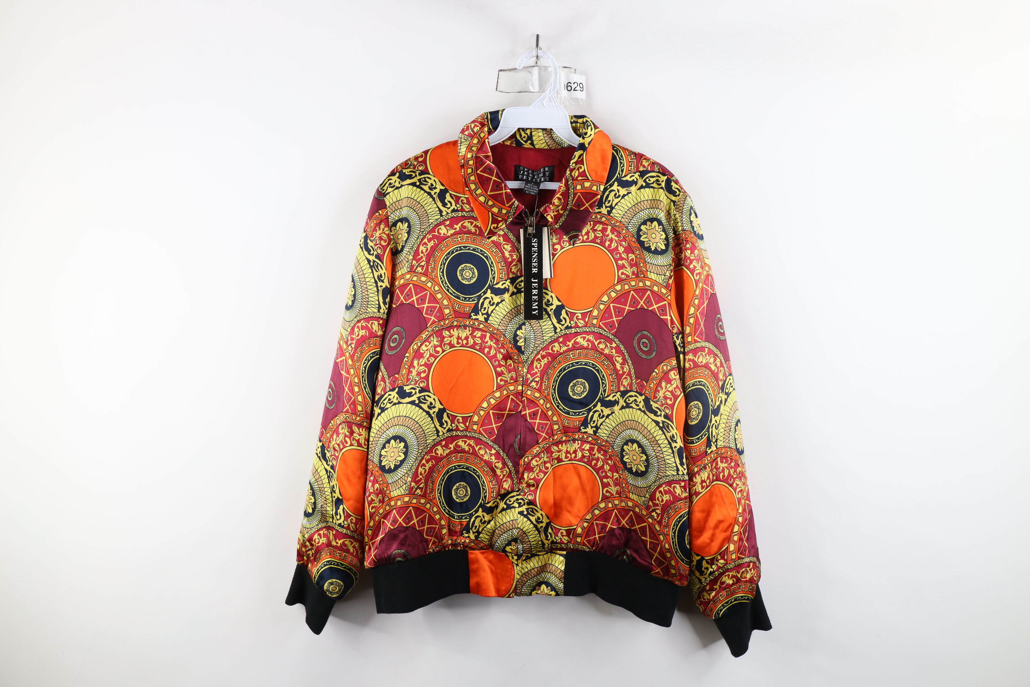 Vintage Deadstock Vintage 90s Streetwear Geometric Zip Bomber Jacket Size L / US 10 / IT 46 - 1 Thumbnail