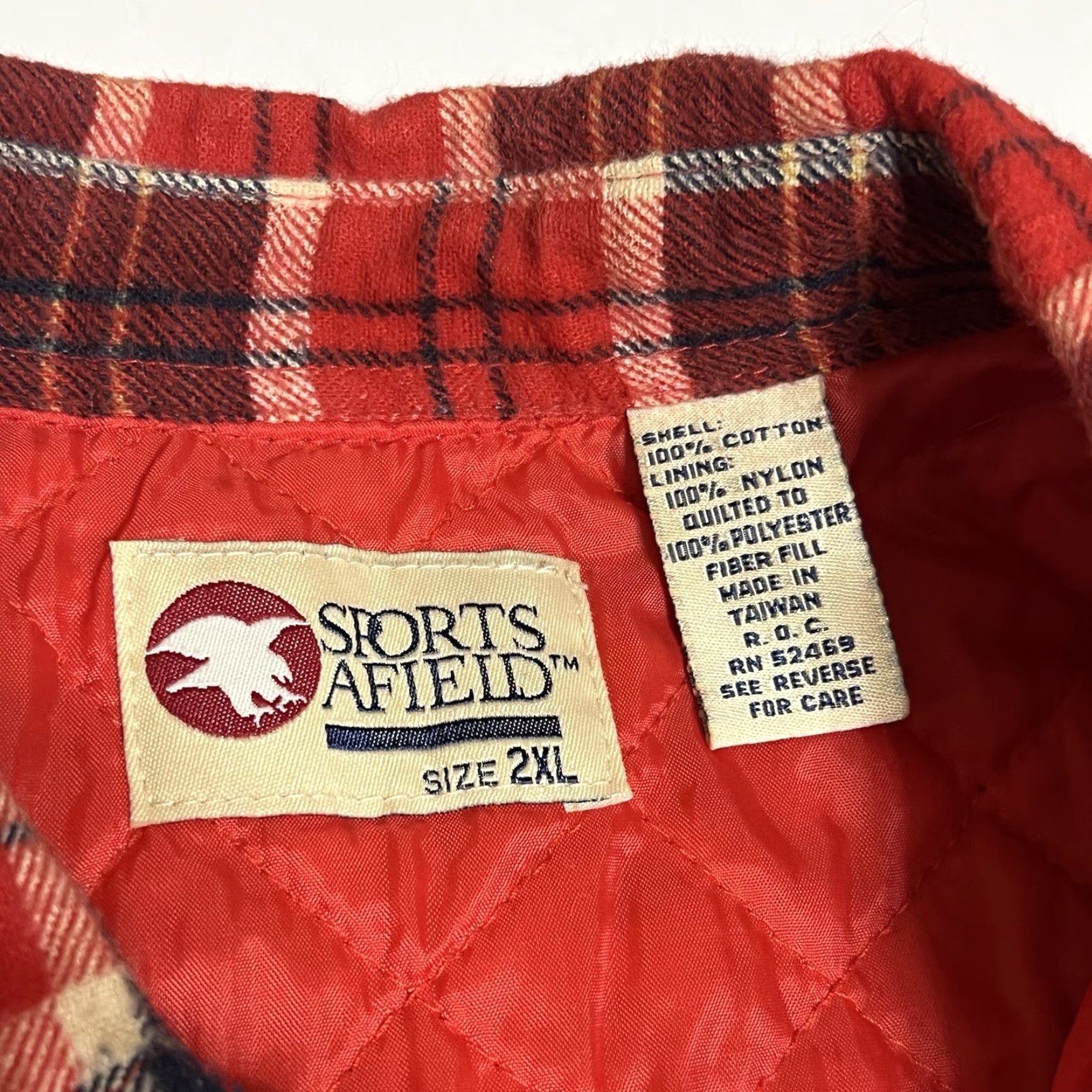 Vintage VINTAGE Sports Afield Quilted Flannel Plaid Shirt Jacket Men's XXL Red Lined Size US XXL / EU 58 / 5 - 7 Thumbnail