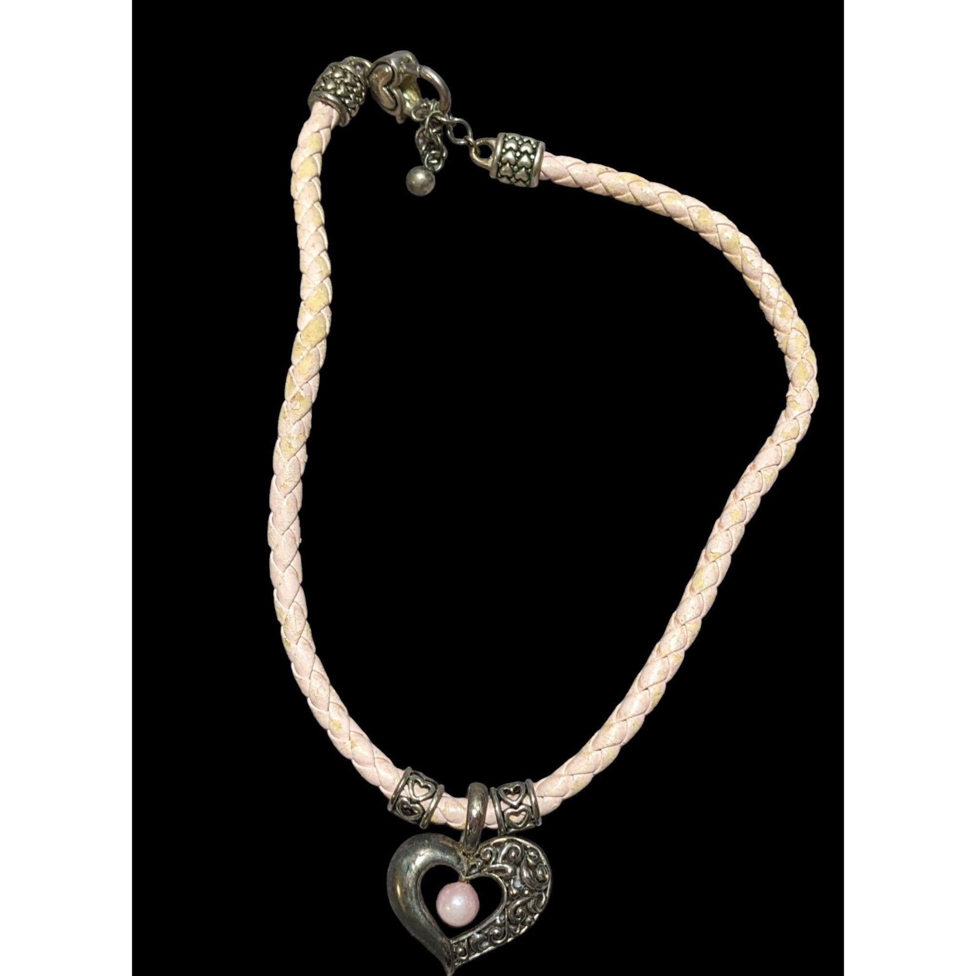 Other Pink Pearl Heart Necklace Size ONE SIZE - 1 Thumbnail