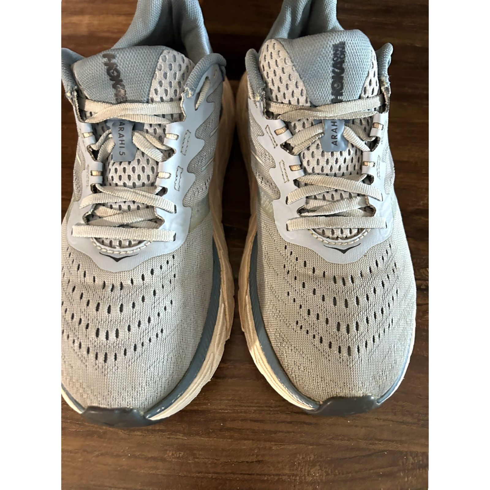 Vintage Hoka One One Arahi 5 Womens Blue Fog Provincial Blue 9.5 B Sneaker Athletic Cross Training Gym Running Shoes Women Size US 10 / IT 40 - 7 Thumbnail