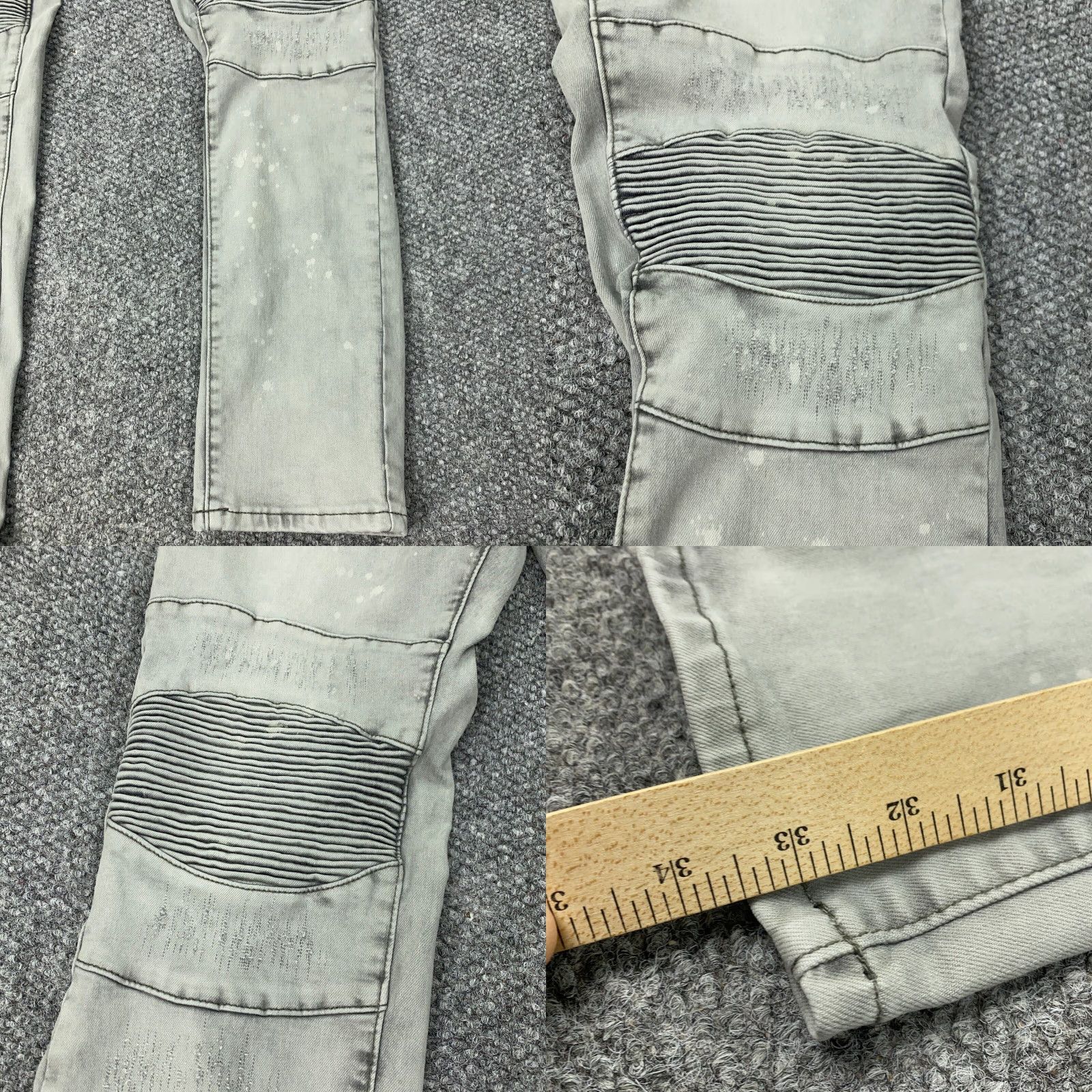 Vintage Switch Jeans Mens 38x34 Gray Distressed Slim Taper Fit Paint Splatter Denim 5-Pocket Switch Mens Jeans Slim Gray Size US 39 - 8 Thumbnail