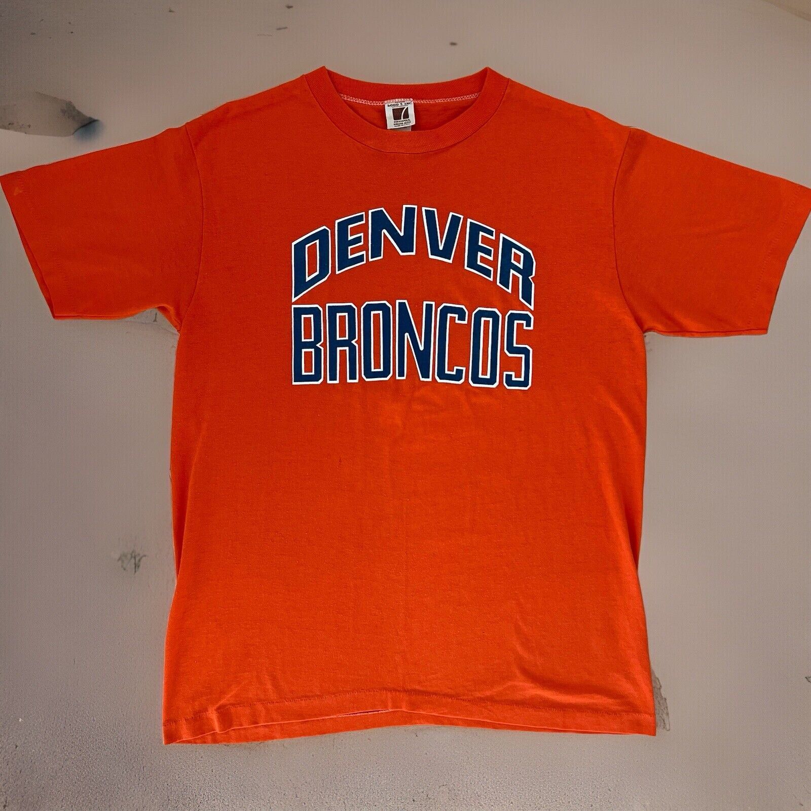 Logo 7 × Vintage Vintage Denver Broncos Shirt L Orange 70s NFL Football Size US L / EU 52-54 / 3 - 1 Thumbnail