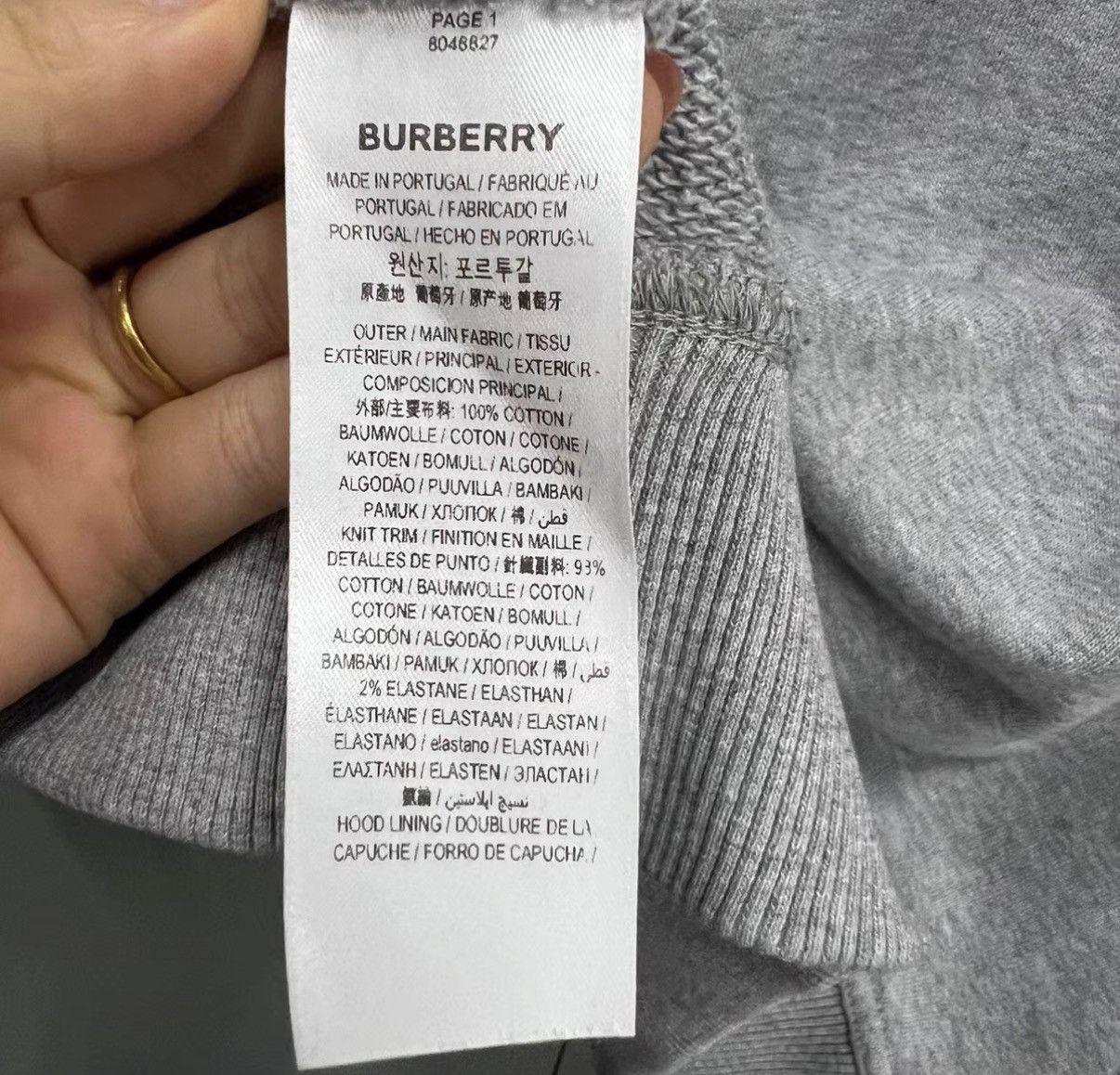 Burberry Burberry Grey Mini Logo Print Hoodie J41 Size US L / EU 52-54 / 3 - 3 Thumbnail