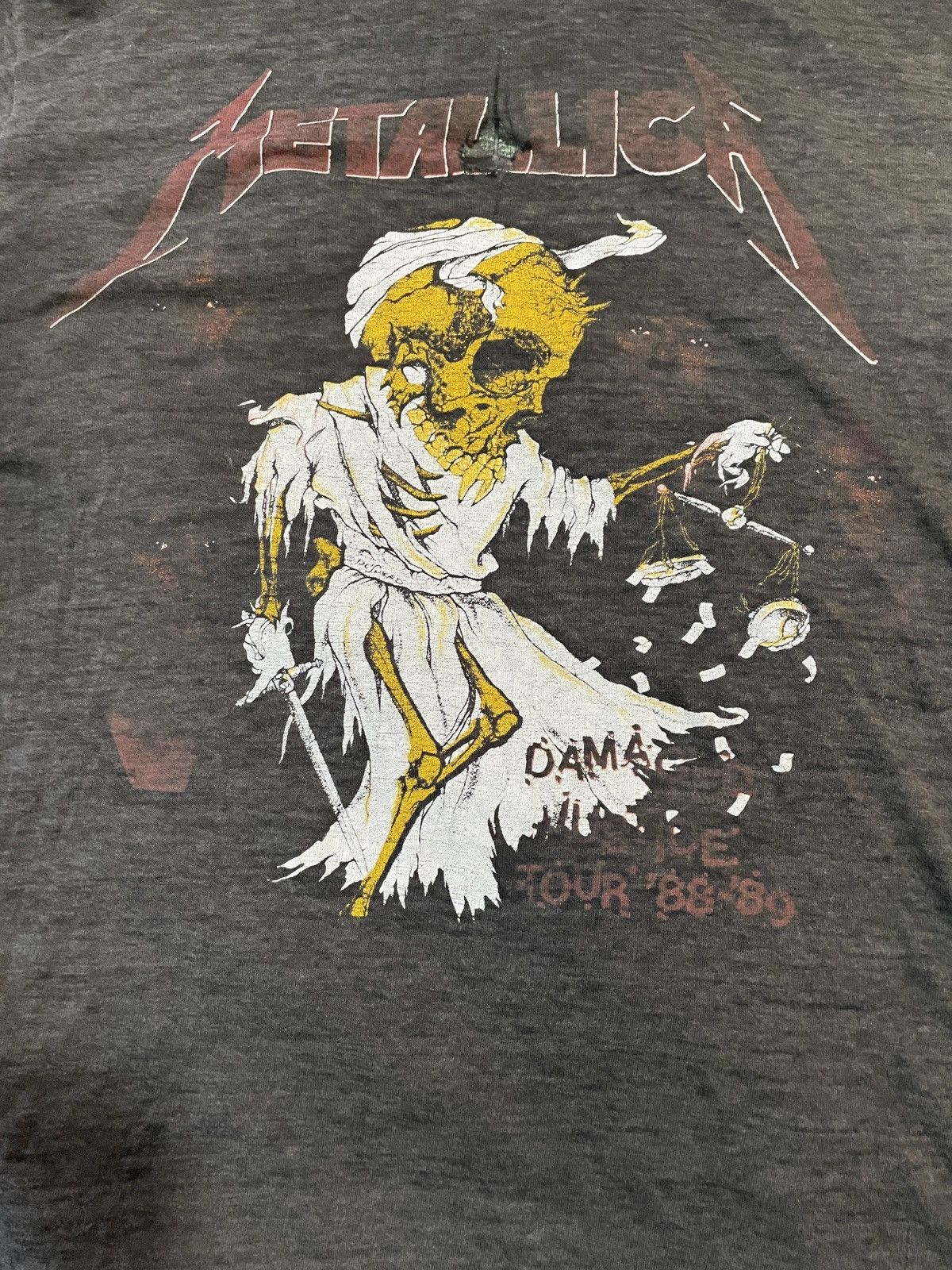 Band Tees Metallica Damaged Justice Tour Pushhead Shirt Sz M Size US M / EU 48-50 / 2 - 2 Thumbnail