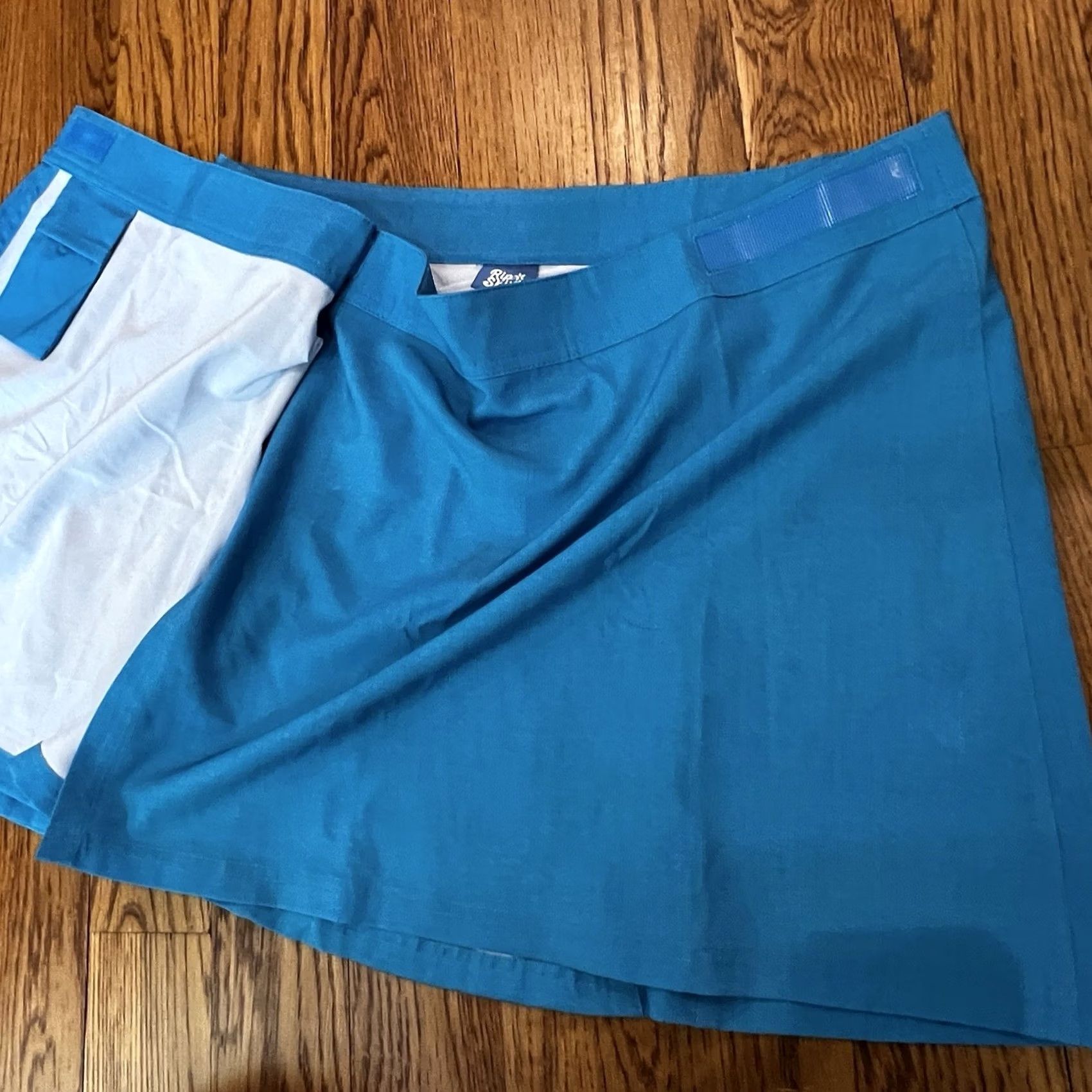 Vintage Ripskirt Hawaii Skirt Womens Casual Beach Knee Length Blue L Wrap Pockets Stretch Summer Vacation Travel Size 36" / US 14 / IT 50 - 8 Thumbnail