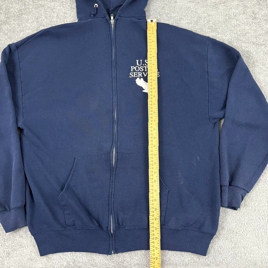 Jerzees VINTAGE JERZEES USPS US Postal Service Hoodie XL Blue Graphic 90s Mens Full Zip Size US XL / EU 56 / 4 - 6 Thumbnail