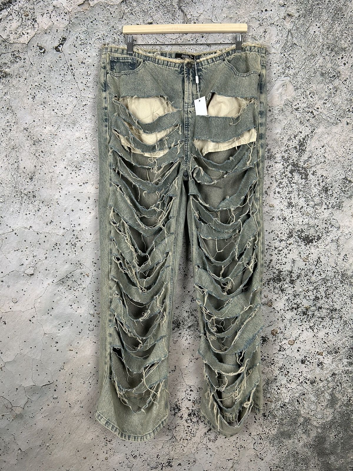 Jaded London Extreme Slashed Loose Fit Jeans Denim Hype Y2K
