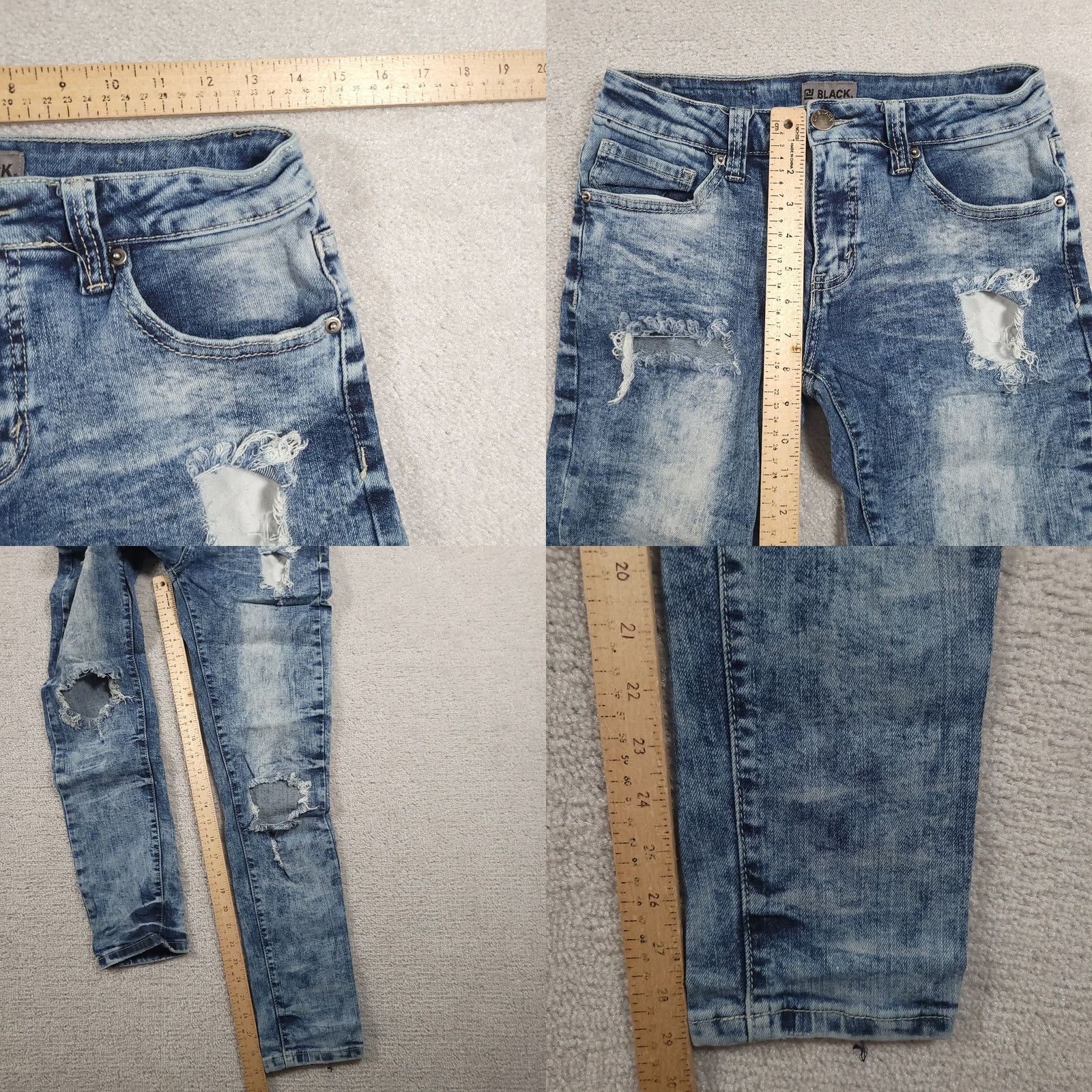BKE BKE Buckle Black Jeans Womens 28 Distressed Ripped Skinny Flex Stretch Blue Denim Pants Jeans Size 28" / US 6 / IT 42 - 9 Thumbnail