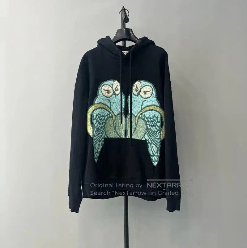 Loewe Loewe Black Cotton Long Sleeve Hoodie . Size L / US 10 / IT 46 - 1 Thumbnail