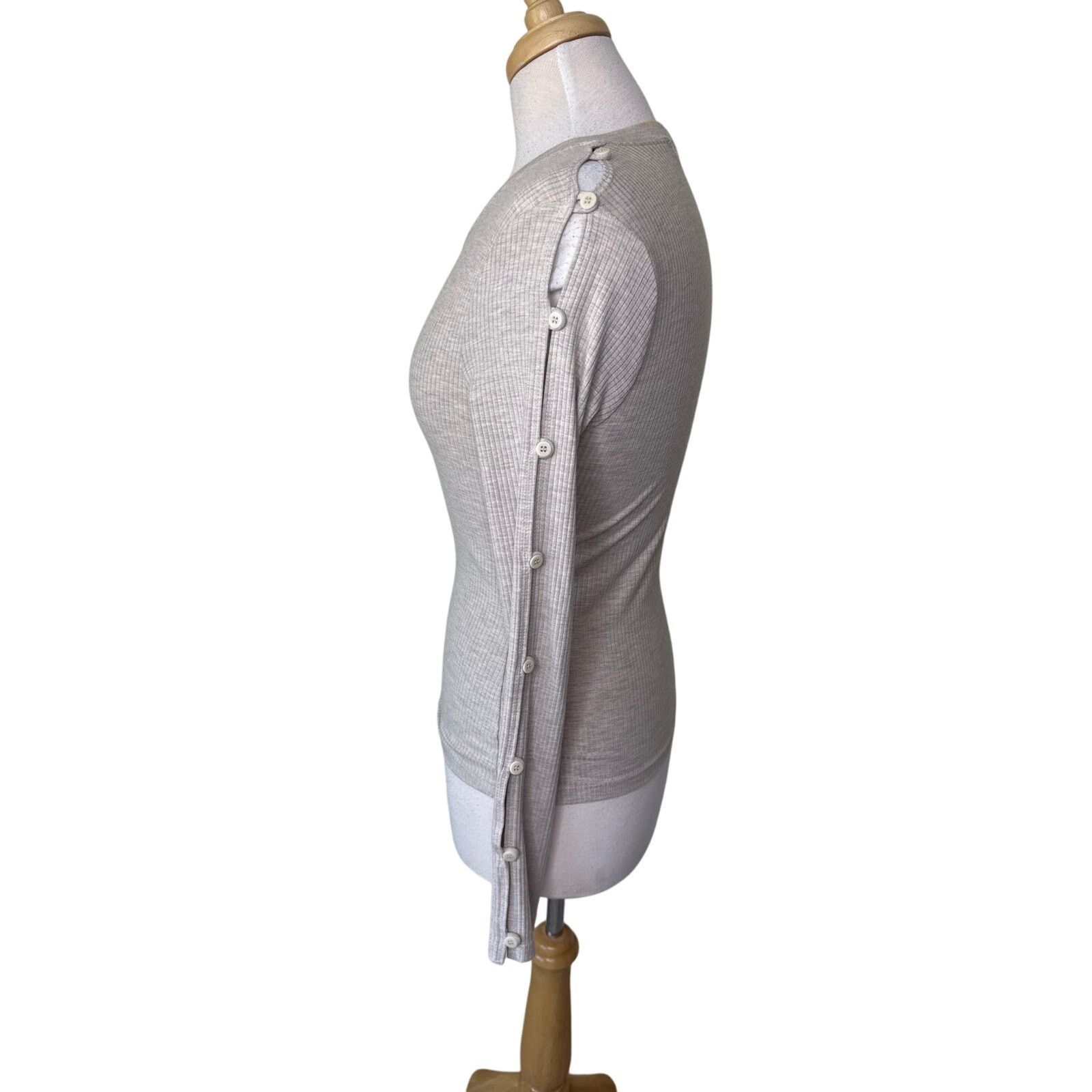 Jonathan Simkhai JONATHAN SIMKAHI Standard Ribbed Button Long Sleeve Top Size S / US 4 / IT 40 - 7 Thumbnail