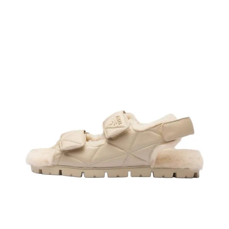 Prada o1w1db11124 Nappa Leather Sandals in Beige Size US 6 / IT 36 - 5 Thumbnail