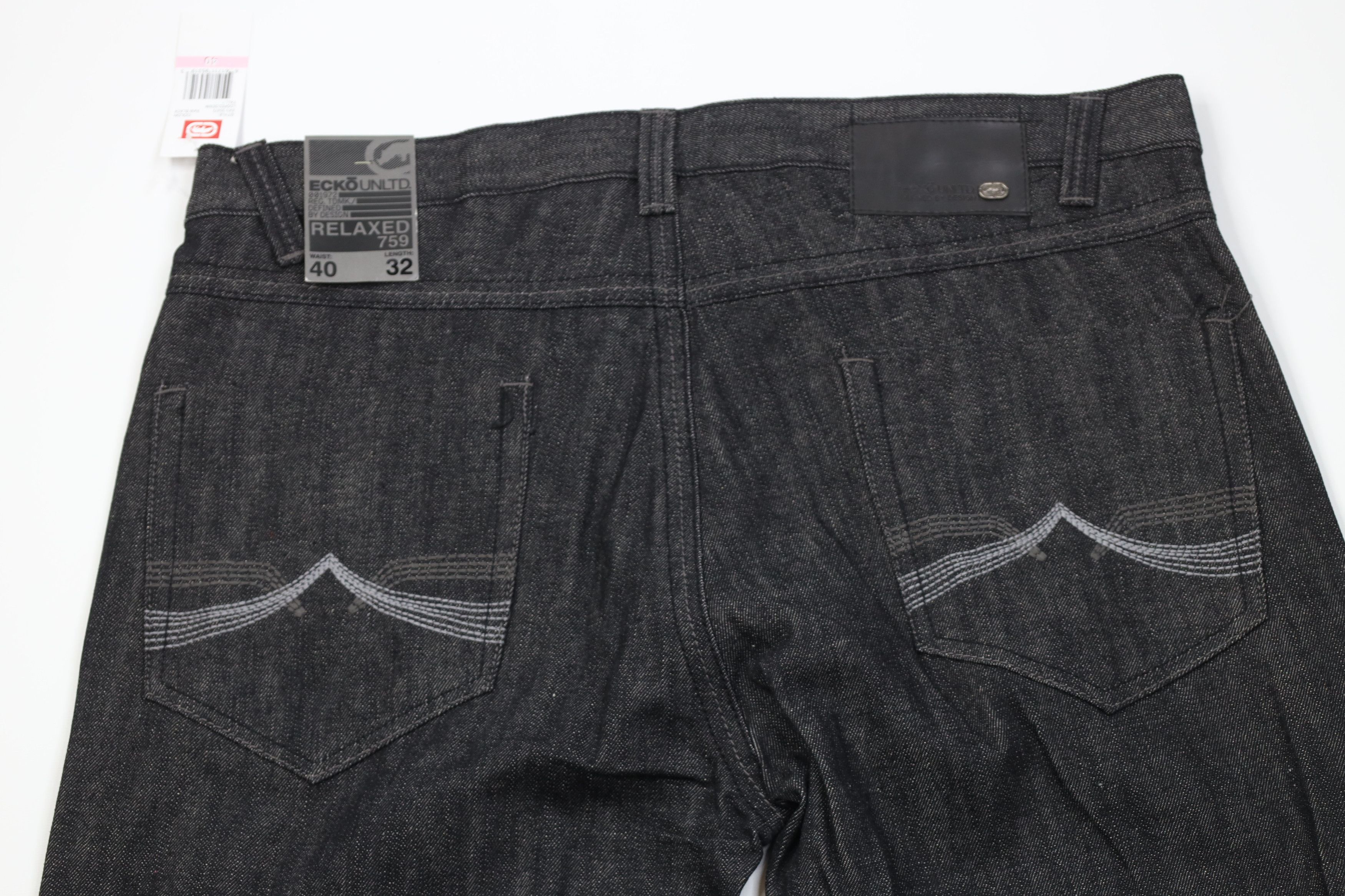 Ecko Unltd. Deadstock Vintage 90s Y2K Ecko Wide Leg Denim Jeans Black Size US 40 / EU 56 - 9 Thumbnail