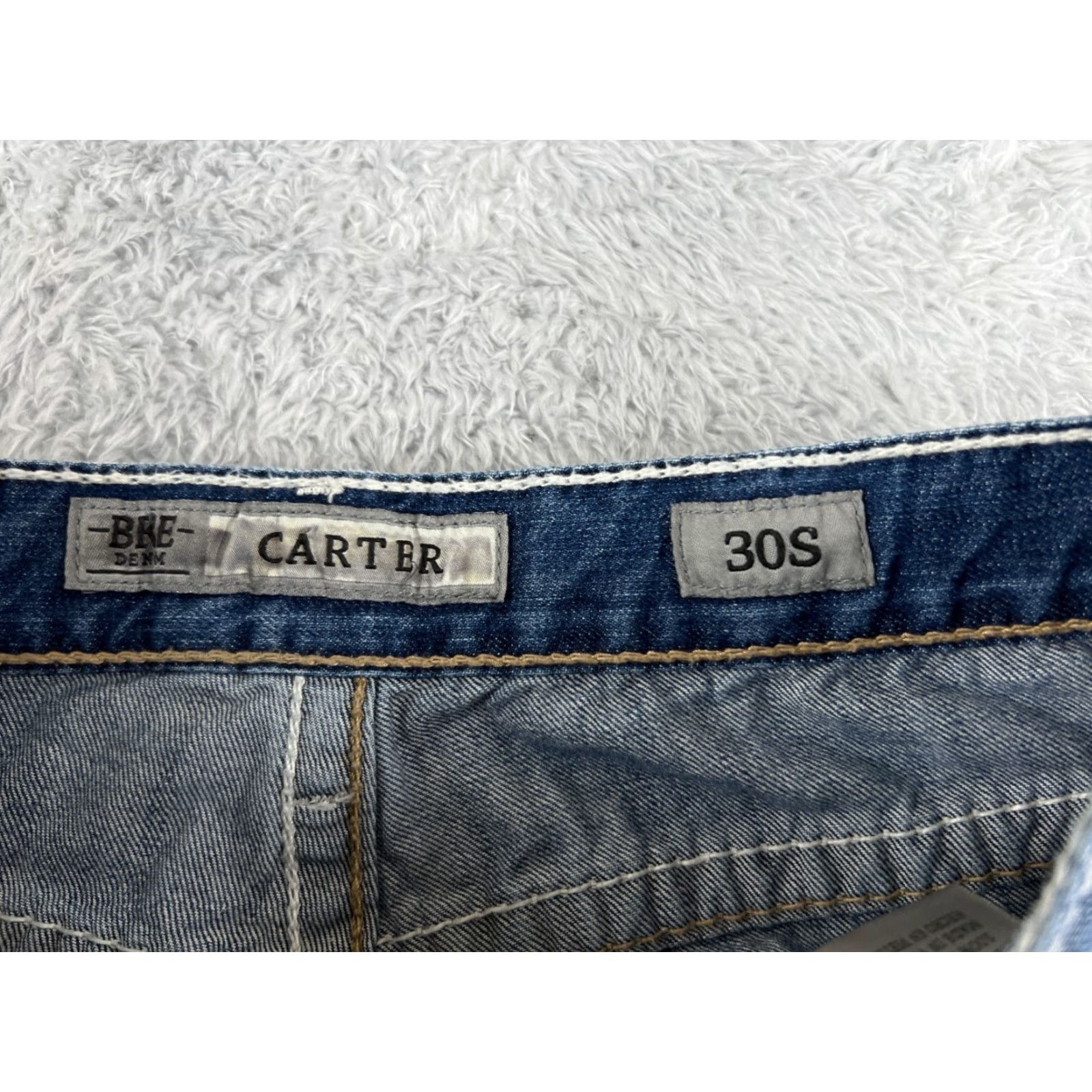 Vintage Buckle Jeans Bootcut Buckle BKE Carter 30 Blue Denim Distressed Low Rise 5-Pocket Regular 28x27 Mens Jeans Size US 30 / EU 46 - 6 Thumbnail