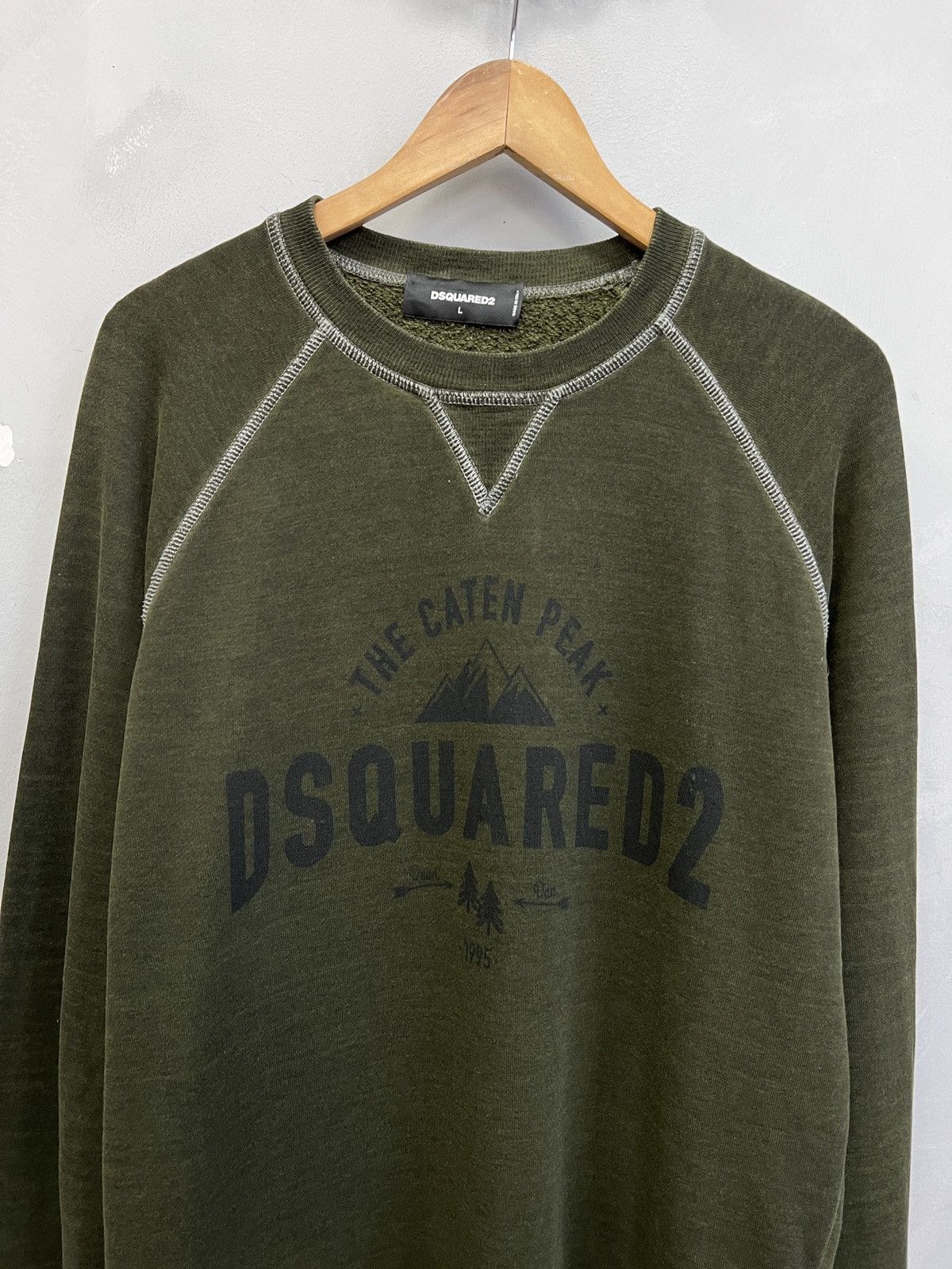Dsquared2 Dsquared2 khaki washed sweatshirt 2000’s style big logo Size US L / EU 52-54 / 3 - 2 Thumbnail