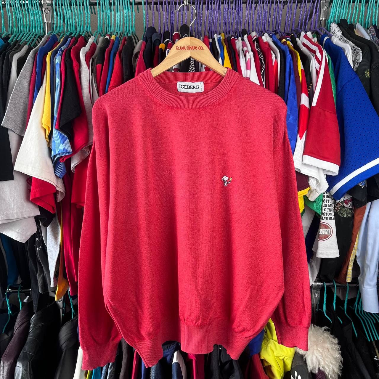 Iceberg Vintage 90s ICEBERG Peanuts Snoopy Red Sweater Jumper Size US L / EU 52-54 / 3 - 2 Thumbnail