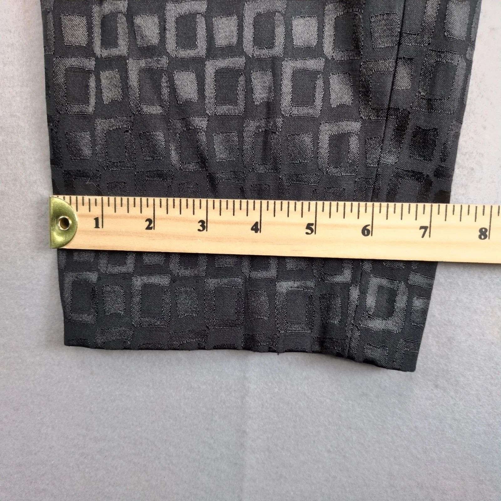 Vintage Josephine Chaus Satin Contrast Geometric Black Dress Pants Size 34" / US 12 / IT 48 - 8 Thumbnail