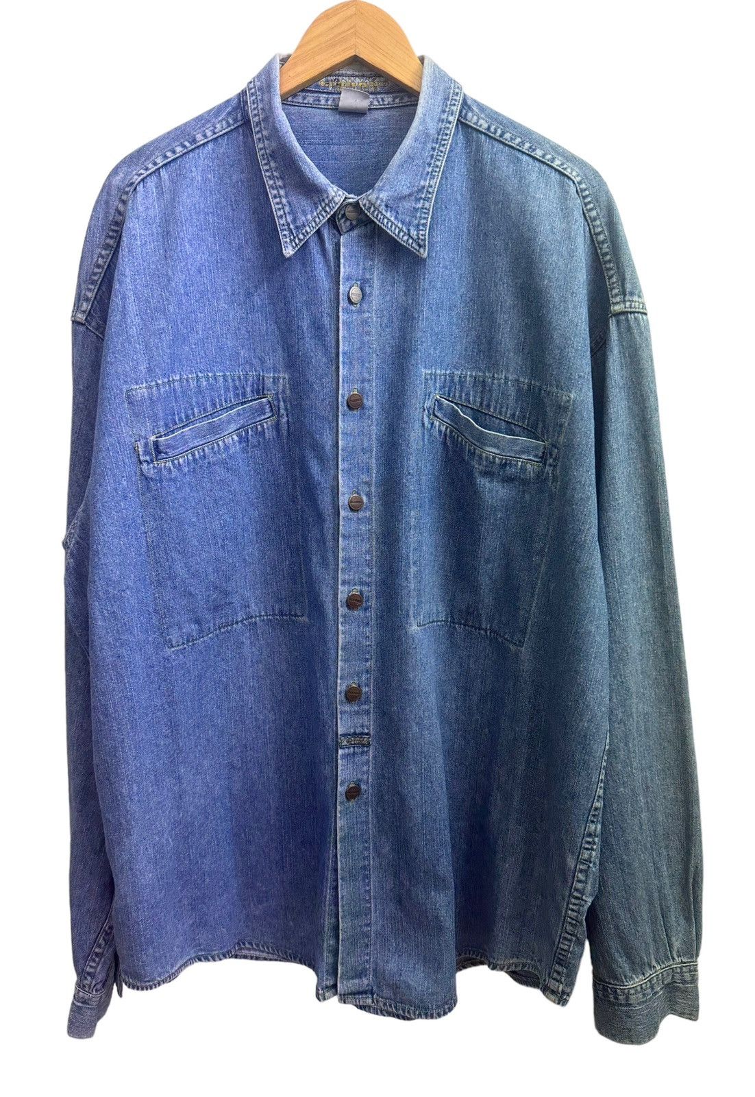 Marithe + Francois Girbaud Oversized Blue Denim Shirts