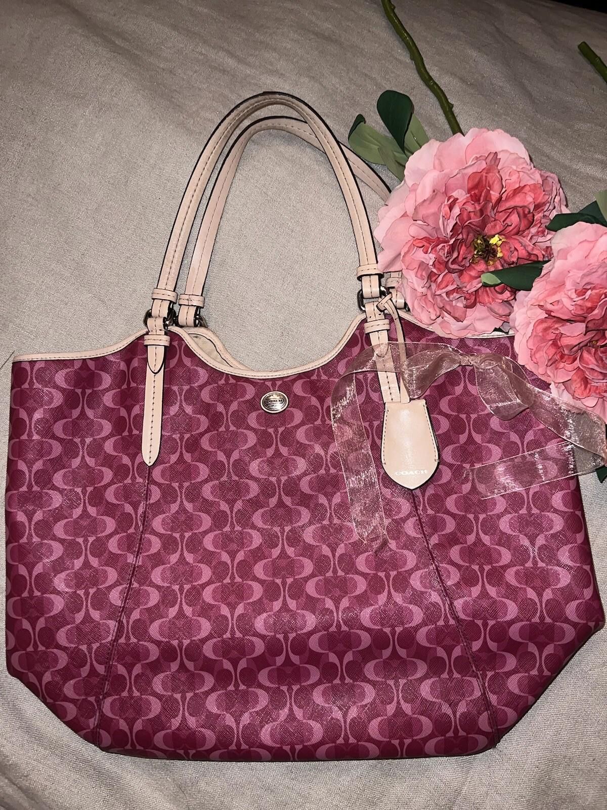 Coach Coach Peyton Dream F25522 Hand Bag Purse Tote Bordeaux Pink Size ONE SIZE - 12 Thumbnail