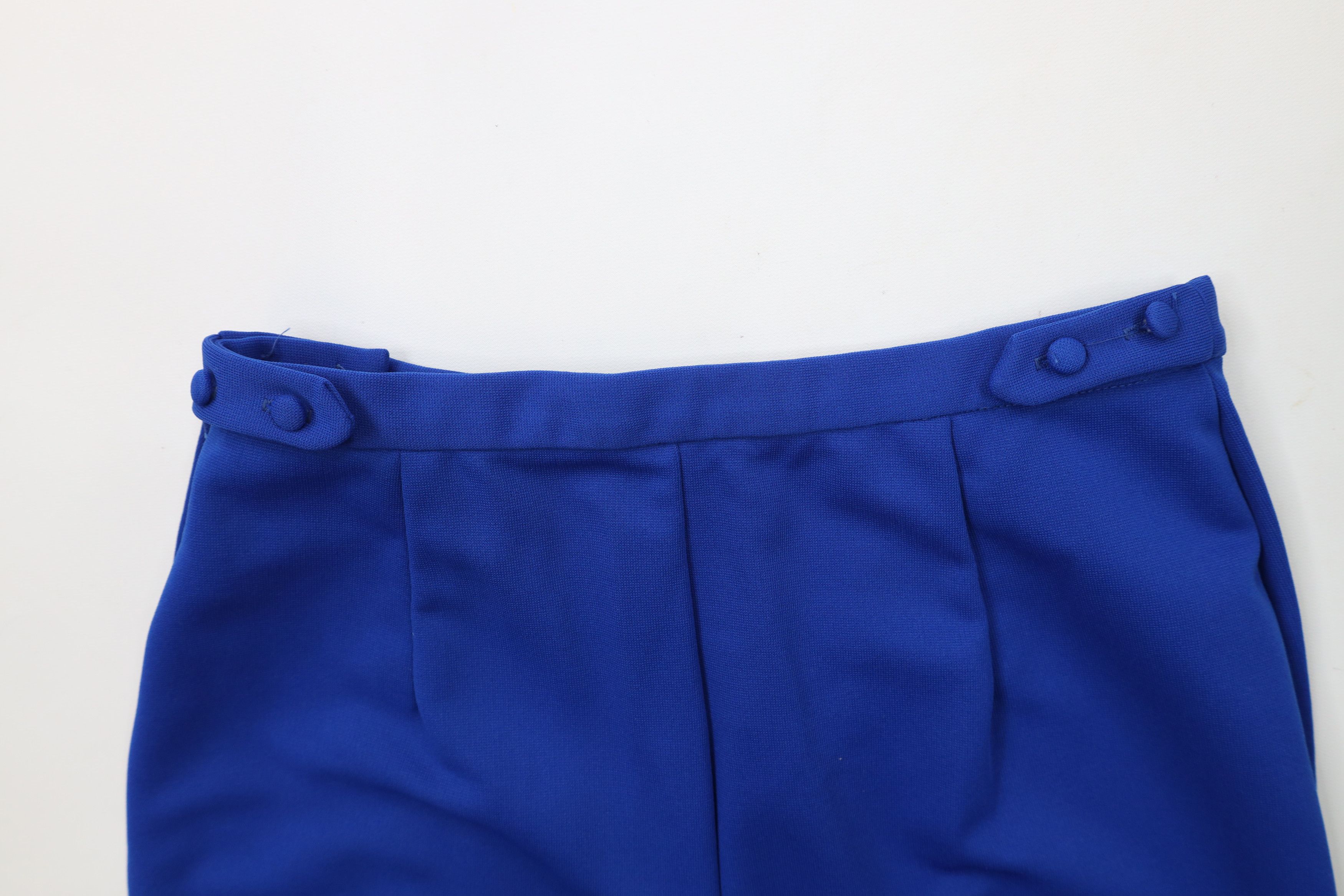 Vintage Vintage 70s Streetwear Flared Wide Leg Chino Pants Blue USA Size 28" / US 6 / IT 42 - 3 Thumbnail
