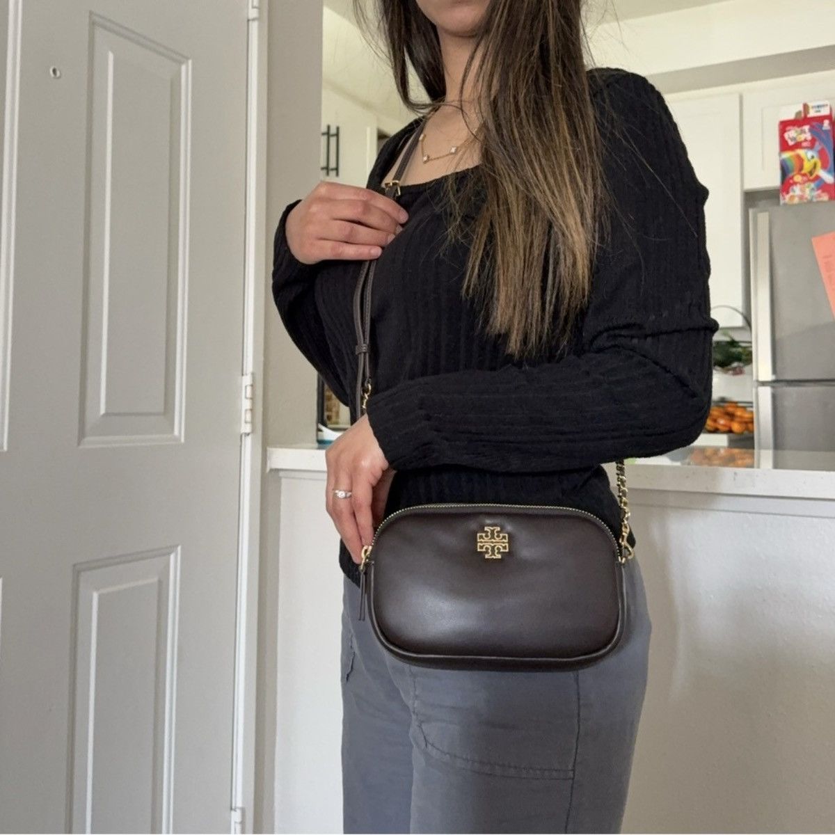 Tory Burch NWT Tory Burch Britten Brown Leather puffy Crossbody Bag Size ONE SIZE - 9 Thumbnail